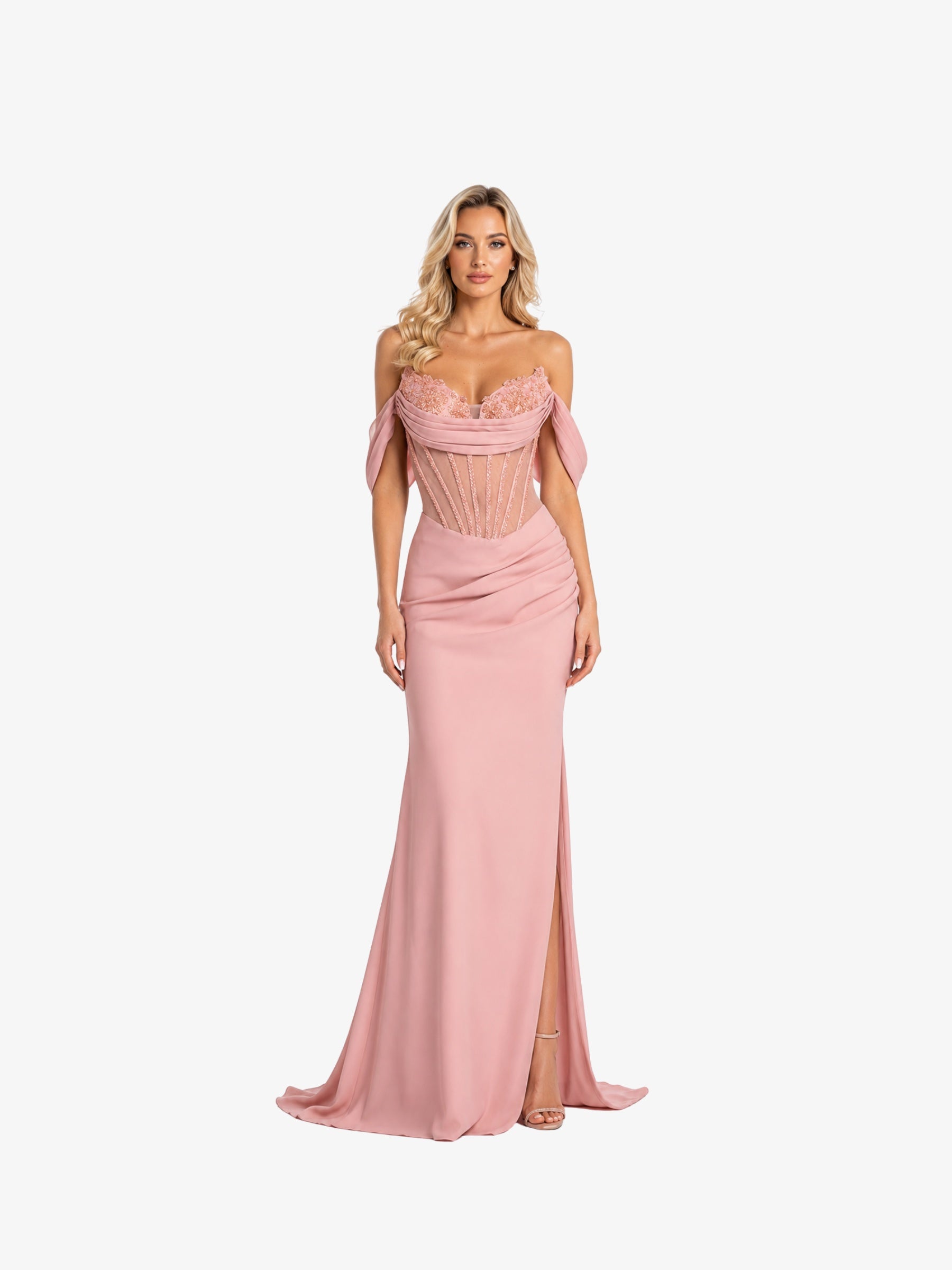 Rochie Lunga "Charlote Luxury", Roz