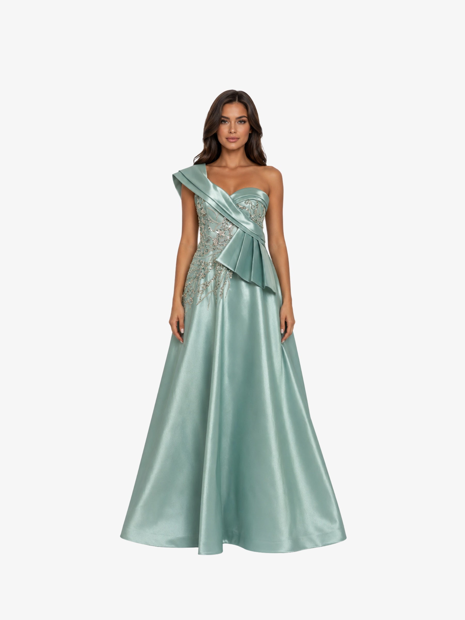 Rochie Lunga cu Corset "Linda", Verde
