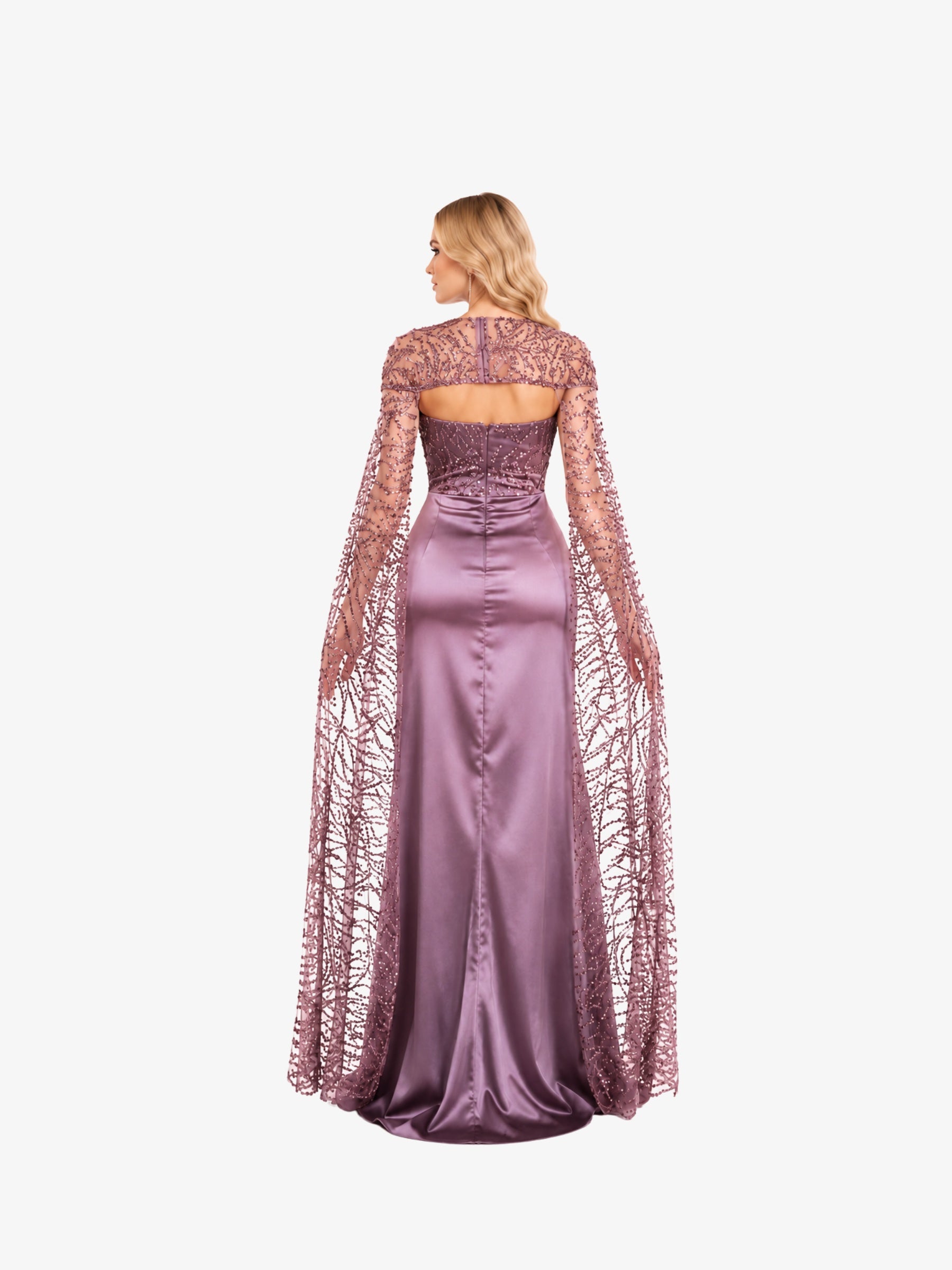 Rochie "Polina" Mov cu Capa detasabila