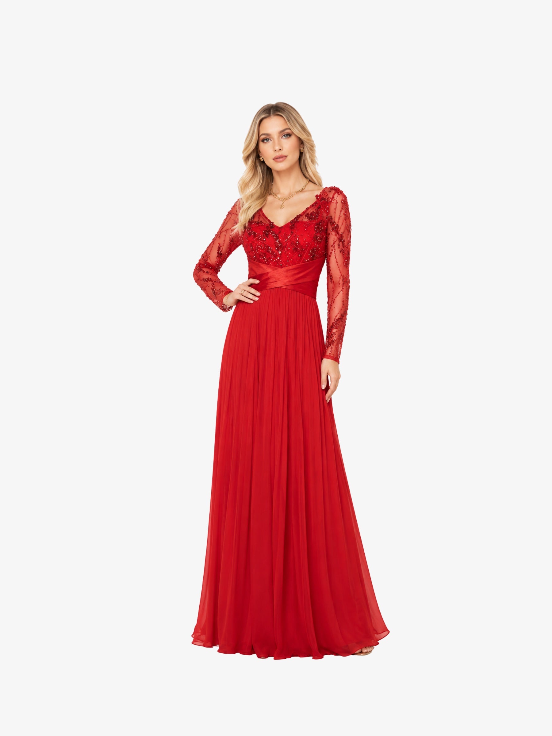 Rochie Lunga “Christine”, Rosu