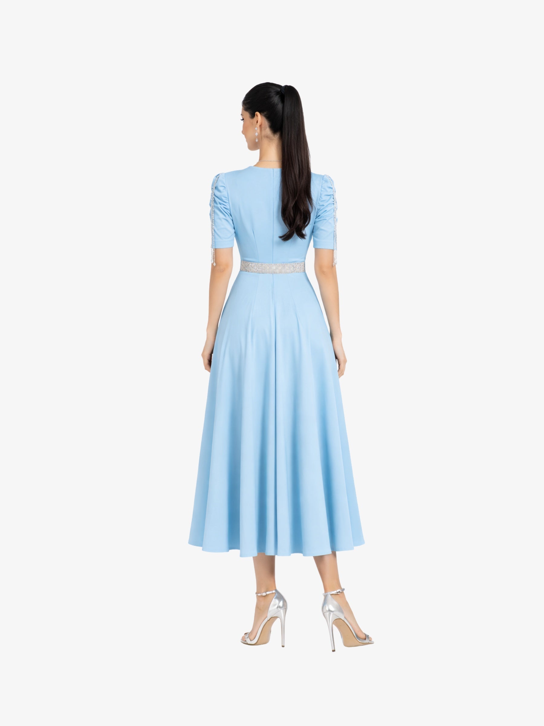 Rochie Midi “Olly”, Turcoaz