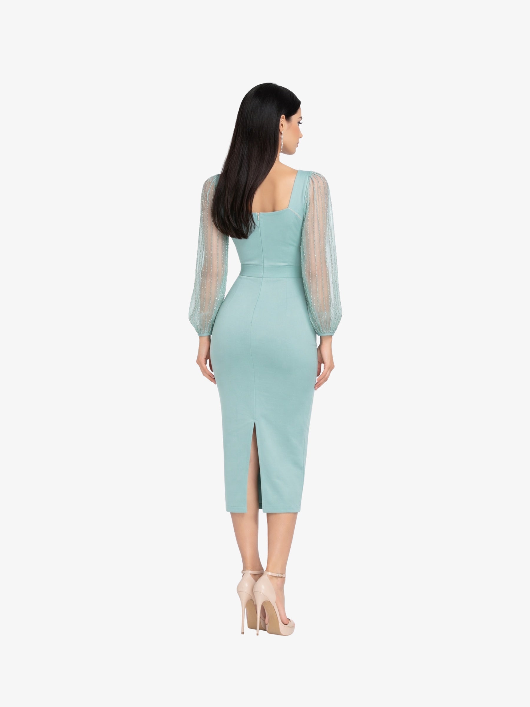 Rochie Midi “Heidi”, Turcoaz
