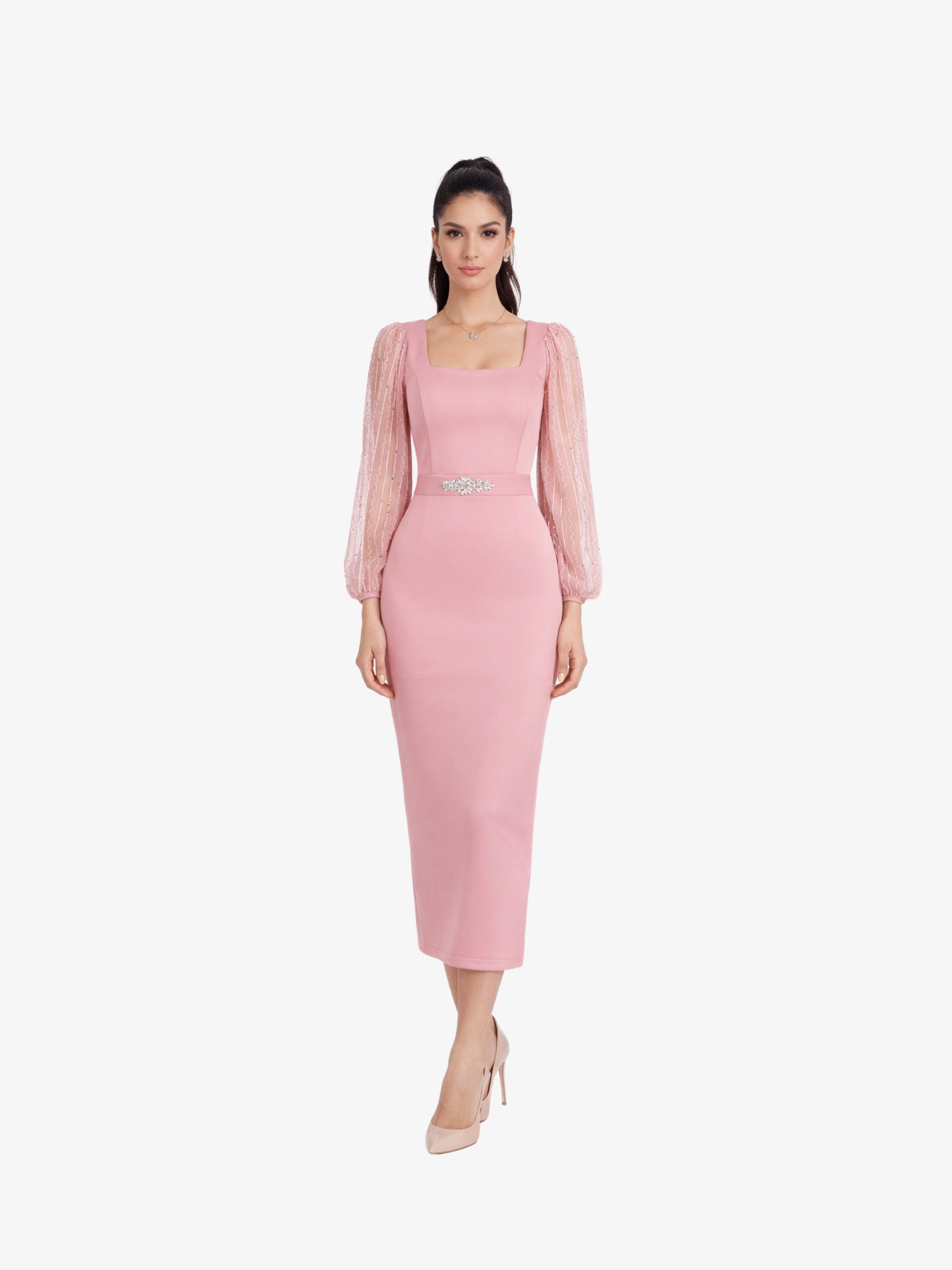 Rochie Midi “Heidi”, Roz