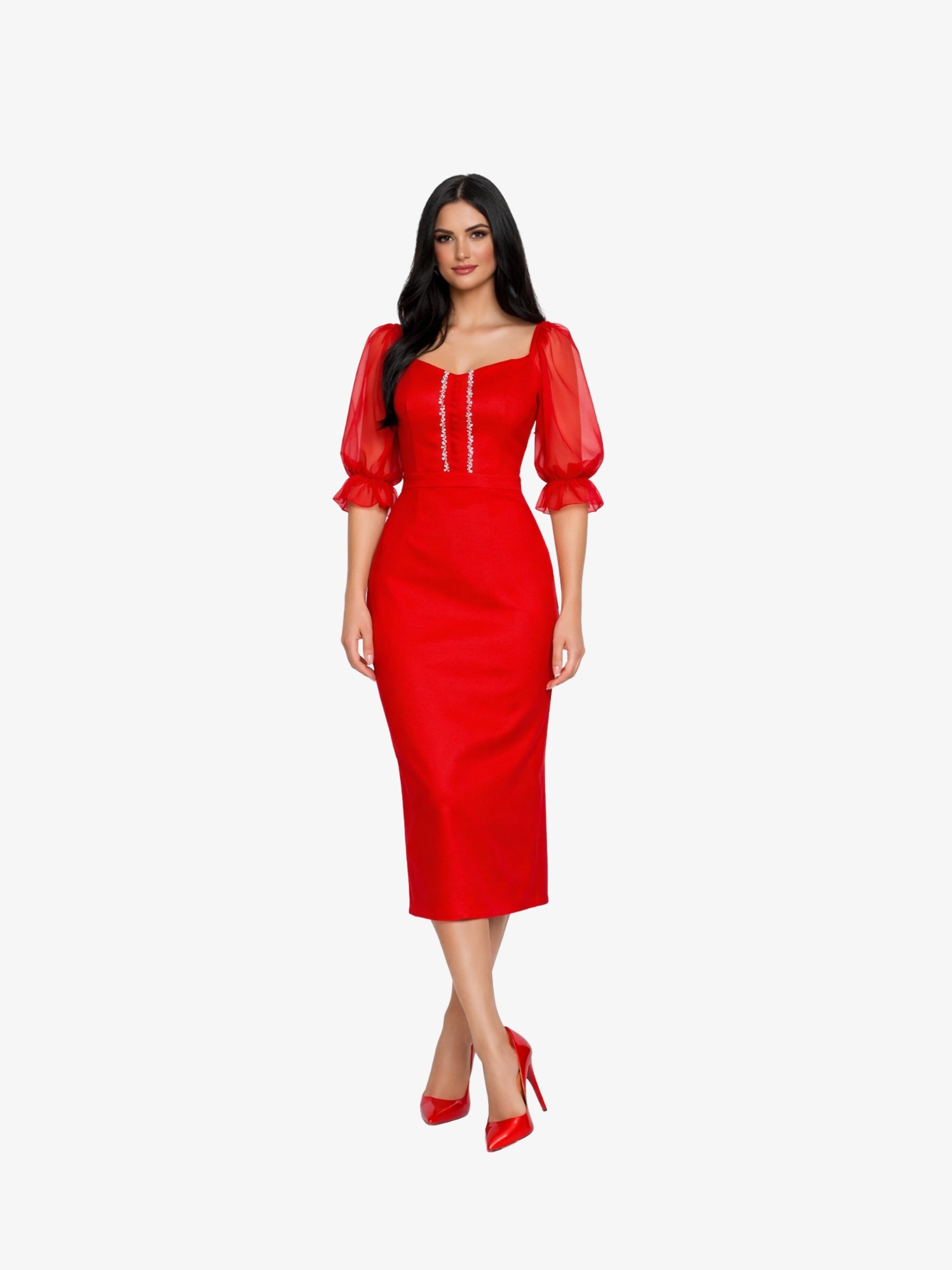 Rochie Lunga din Tafta "Betty", Rosie