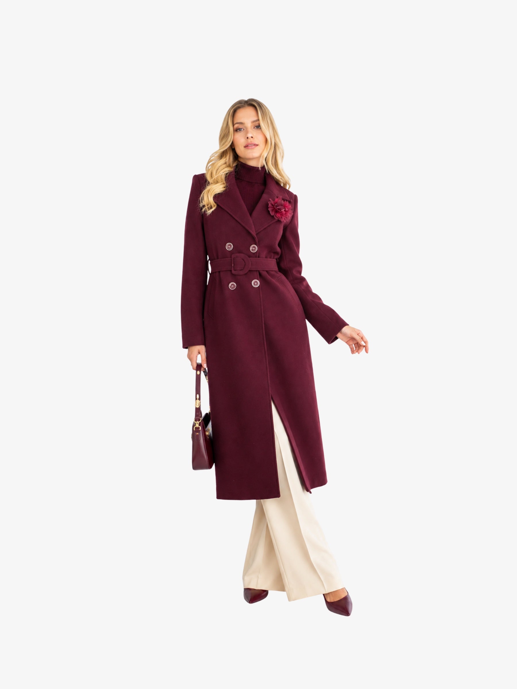 Palton "Royal Betty", Burgundy