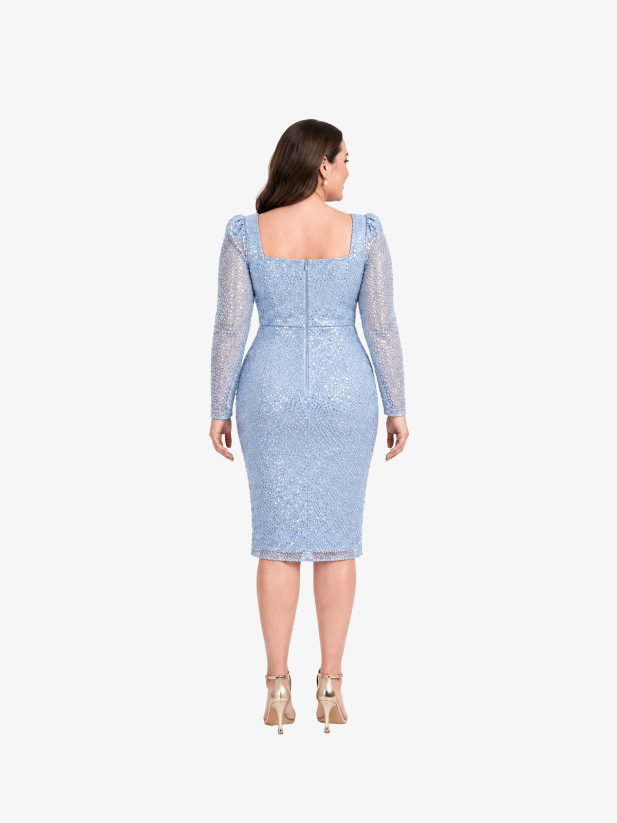 Rochie Midi Plus Size “Bernice”, Baby Blue