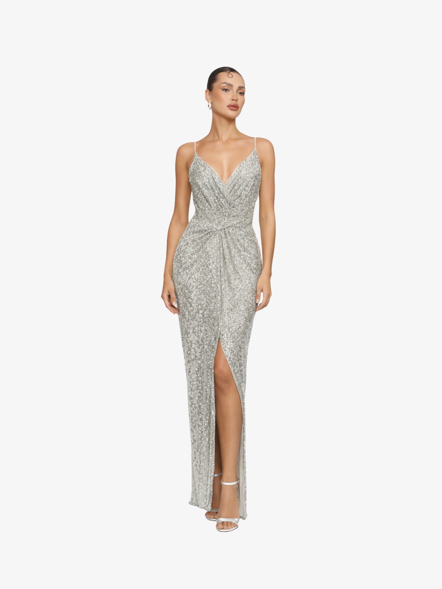 Rochie Lunga “Sparkle”, Argintiu