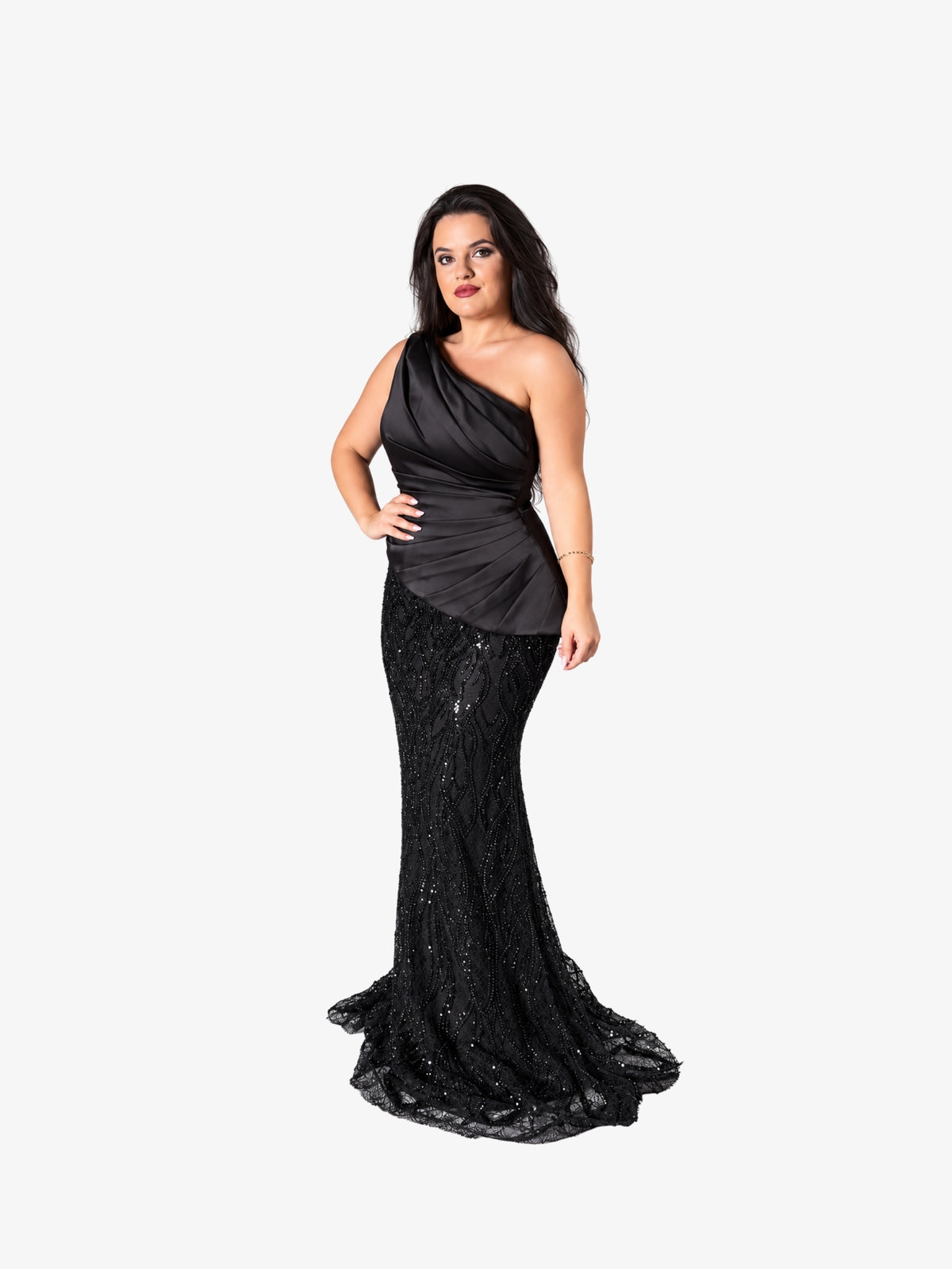 Rochie Eleganta “Amara”, cu Cristale Negre