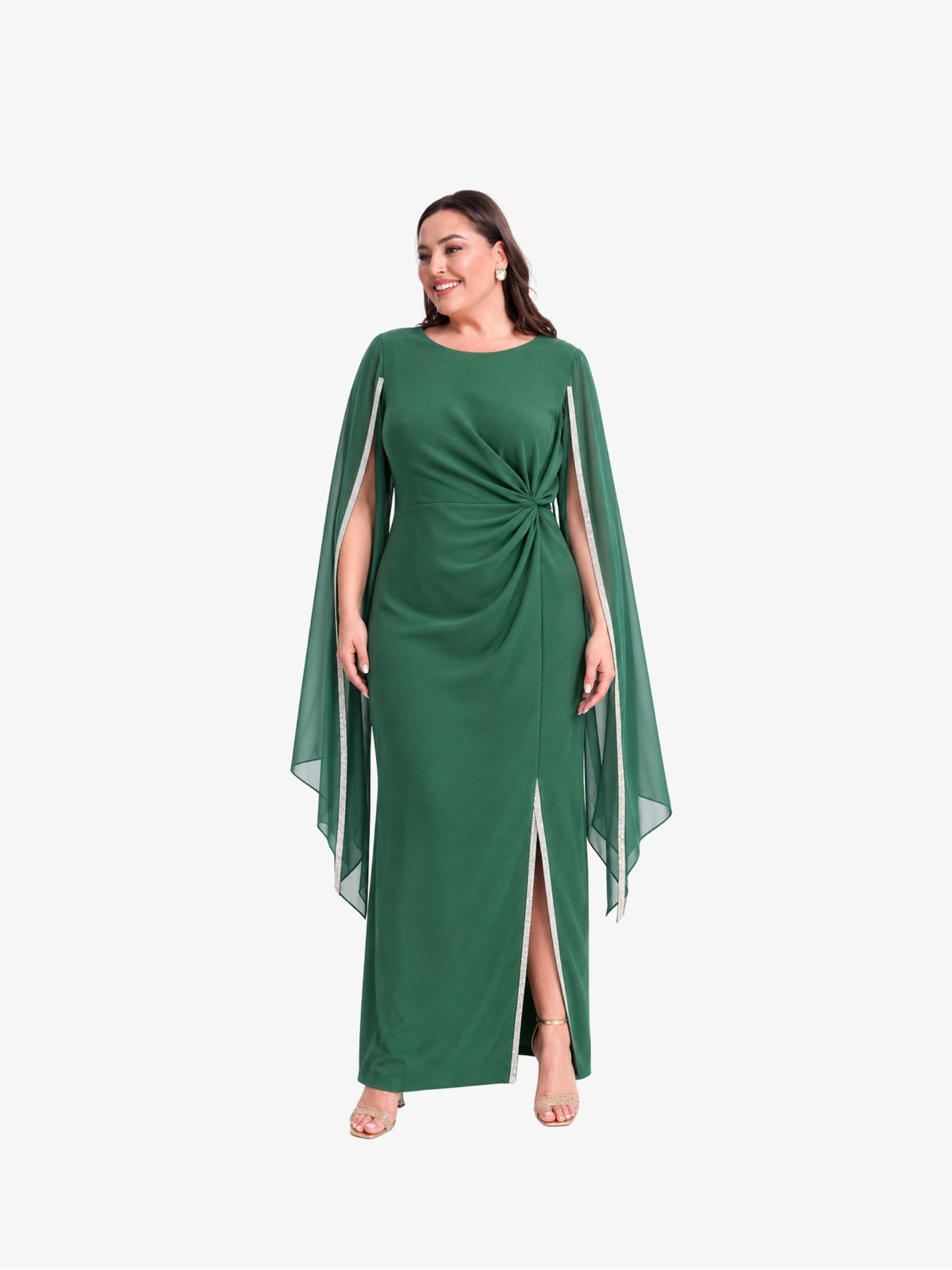 Rochie Midi cu maneca Fluture “Ilinca”, Verde