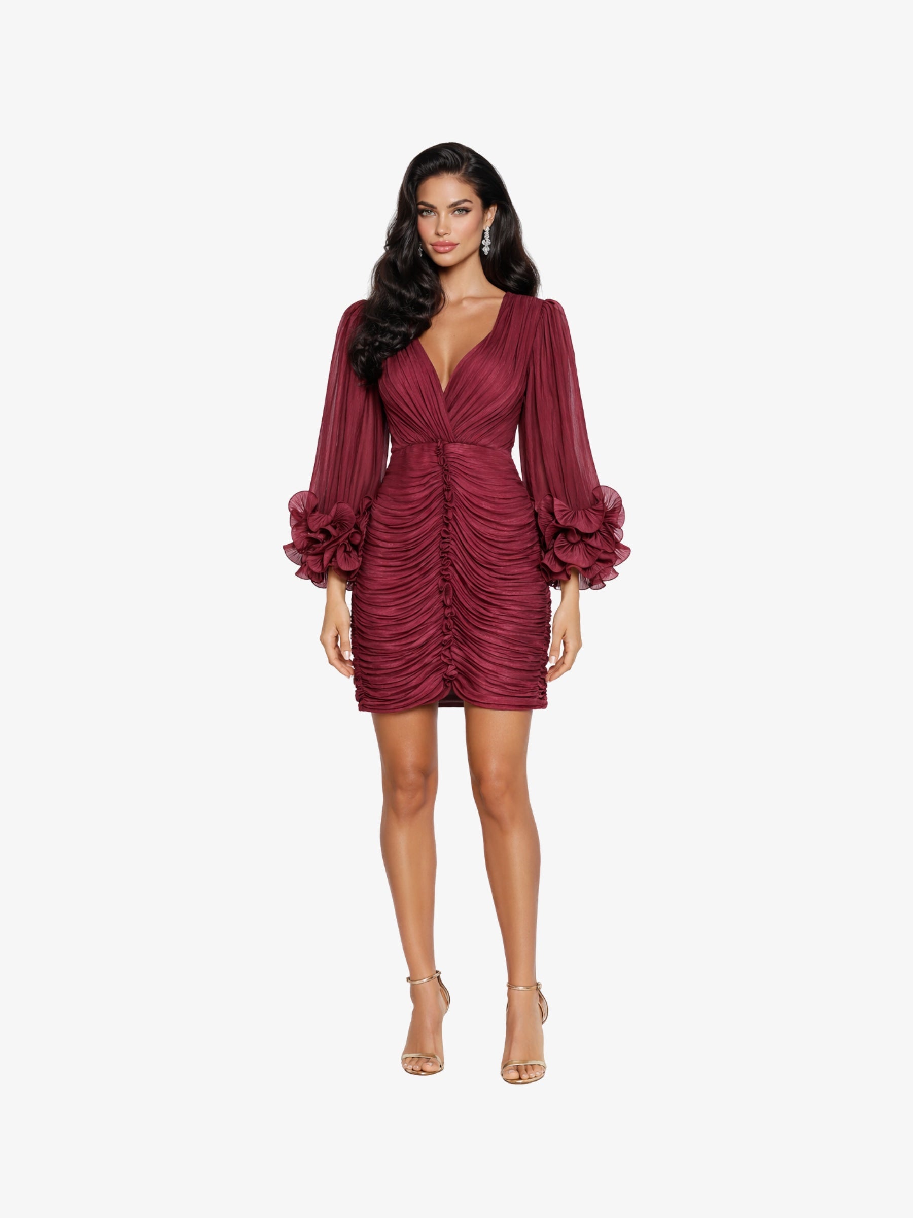 Rochie Scurta "Anemona", Burgundy