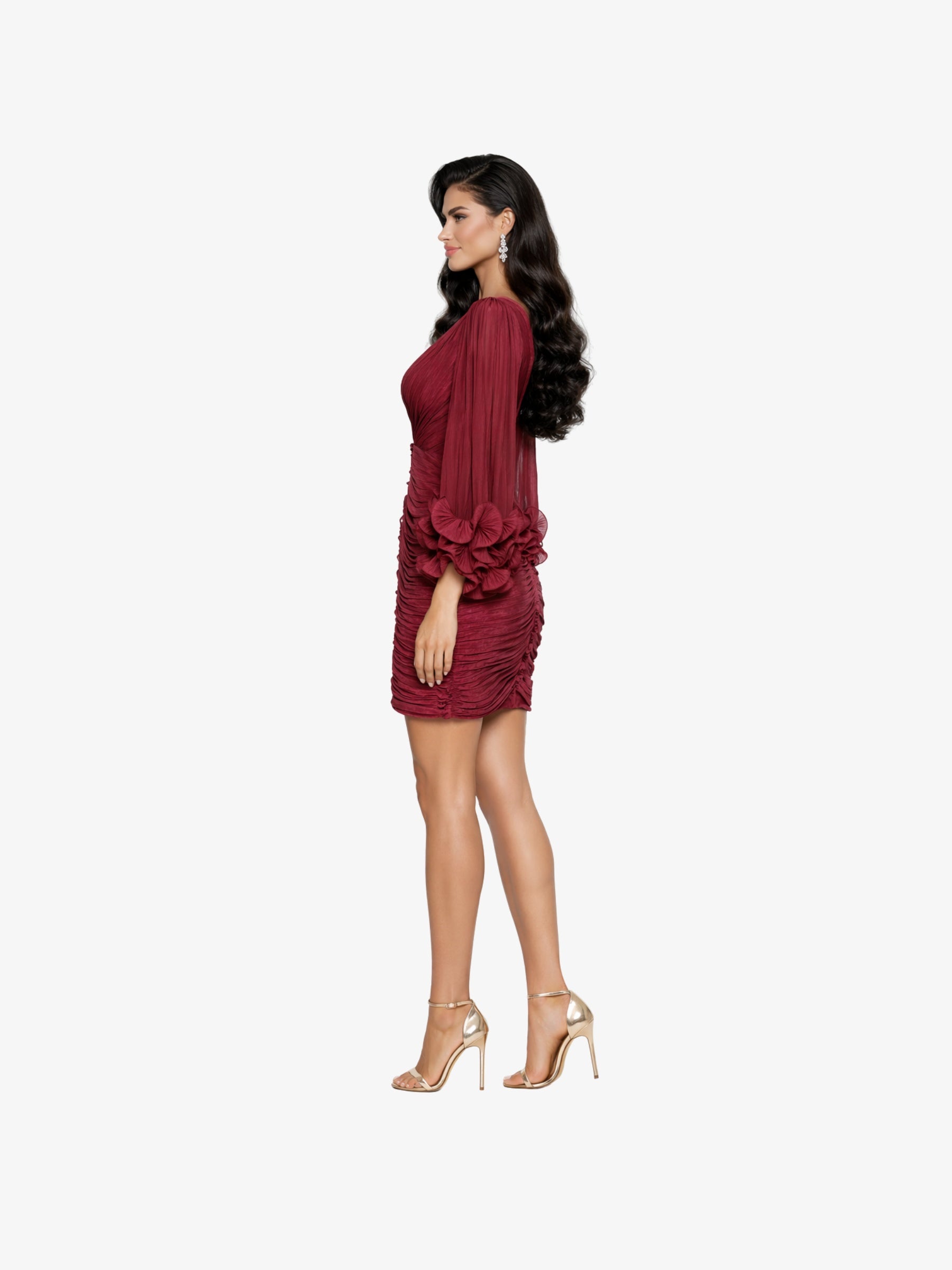 Rochie Scurta "Anemona", Burgundy