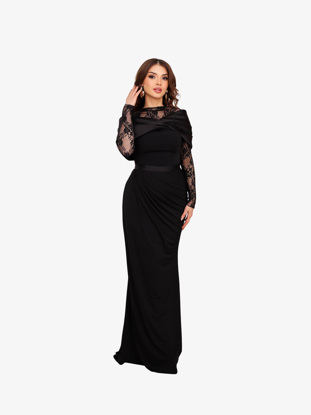 Rochie Eleganta cu Dantela detasabila Asimetrice Soline, Negru