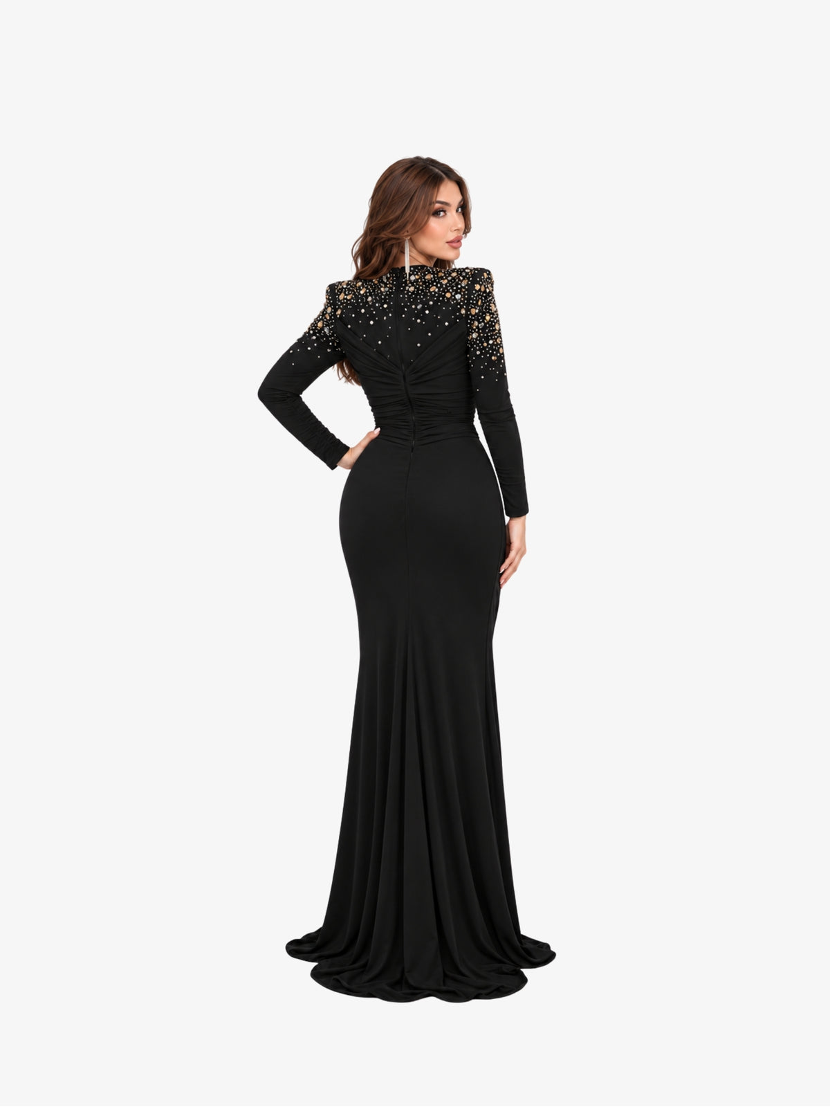 Rochie Eleganta cu Cristale “Noelia”, Negru