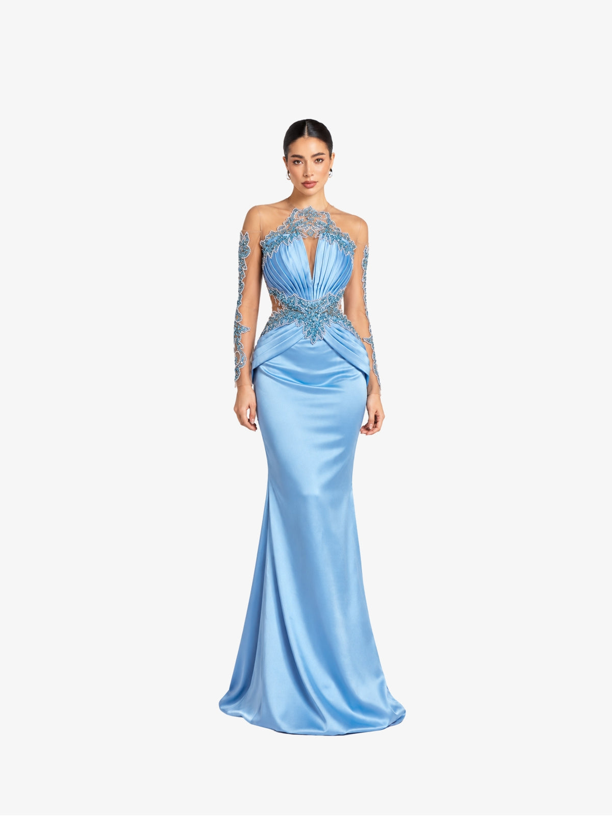 Rochie Lunga "Azira", Albastru Deschis