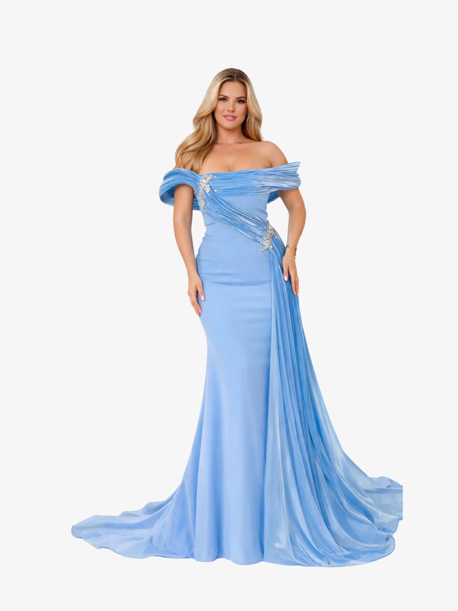 Rochie Lunga "Angelina Luxury", Albastra