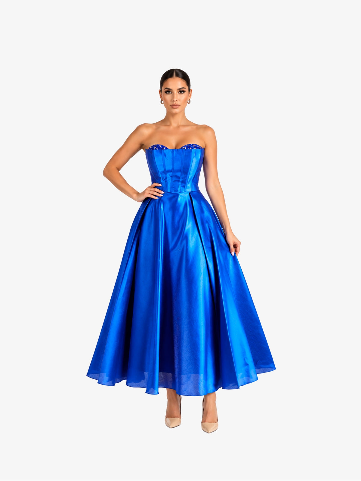 Rochie Midi “Viviana”, Albastru Regal