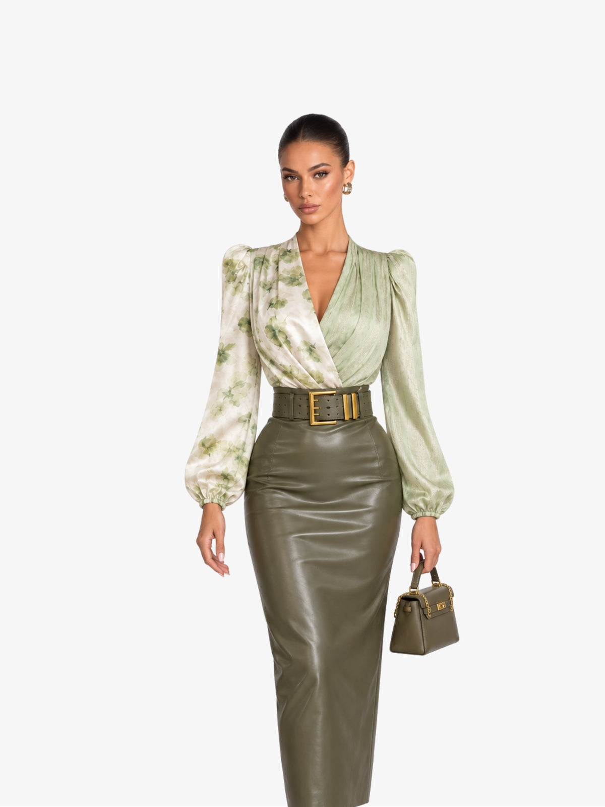 Camasa Eleganta tip Body “Relia”, Verde