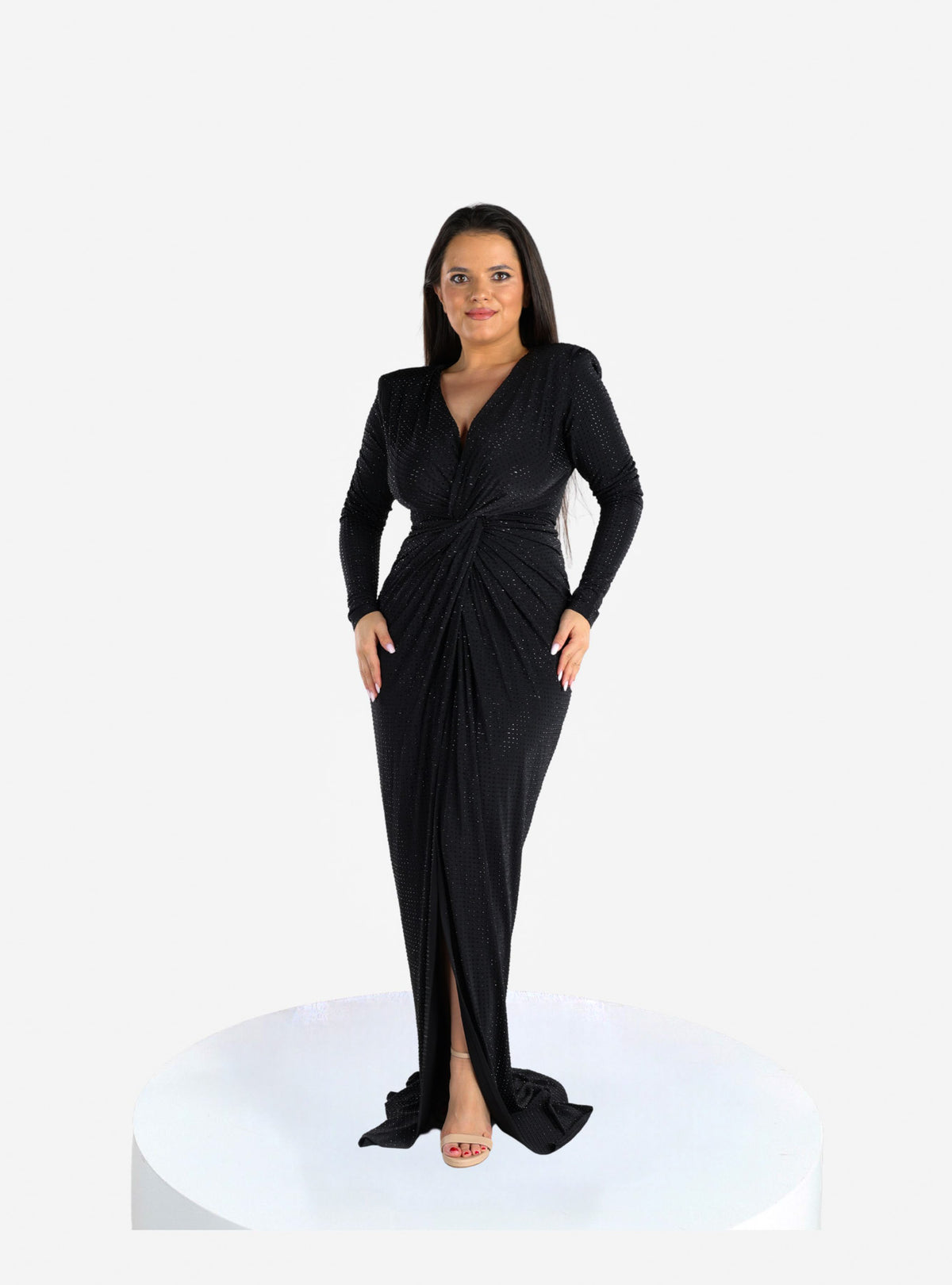 Rochie Eleganta cu Cristale “Maura”, Negru