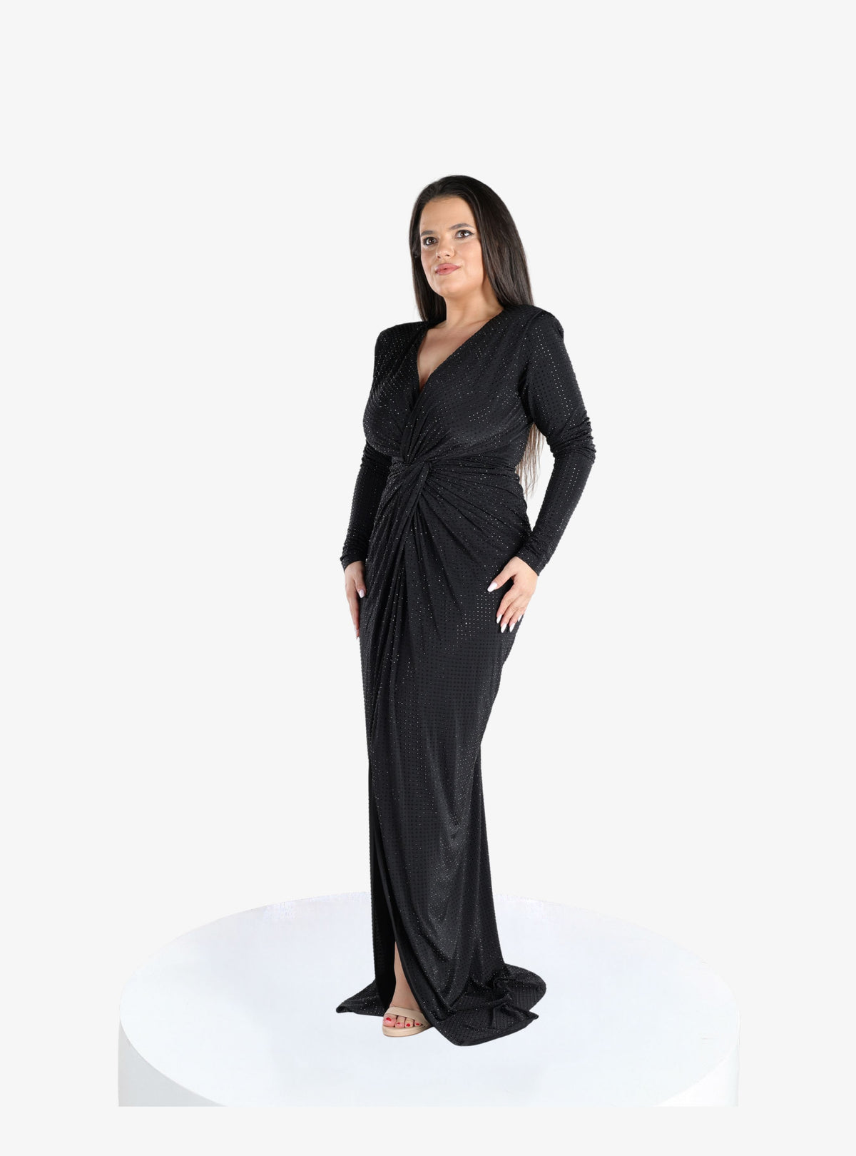 Rochie Eleganta cu Cristale “Maura”, Negru