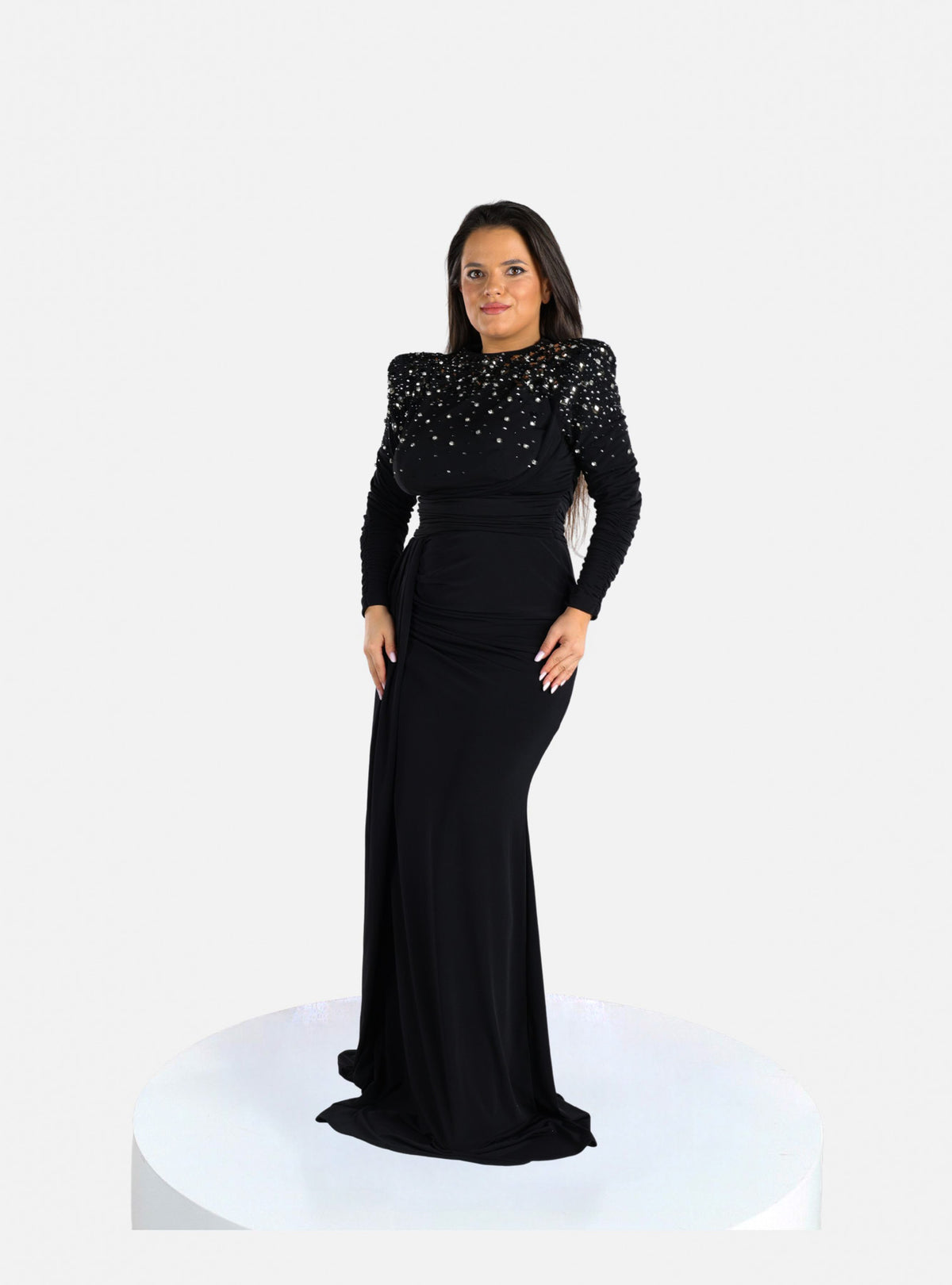 Rochie Eleganta cu Cristale “Noelia”, Negru