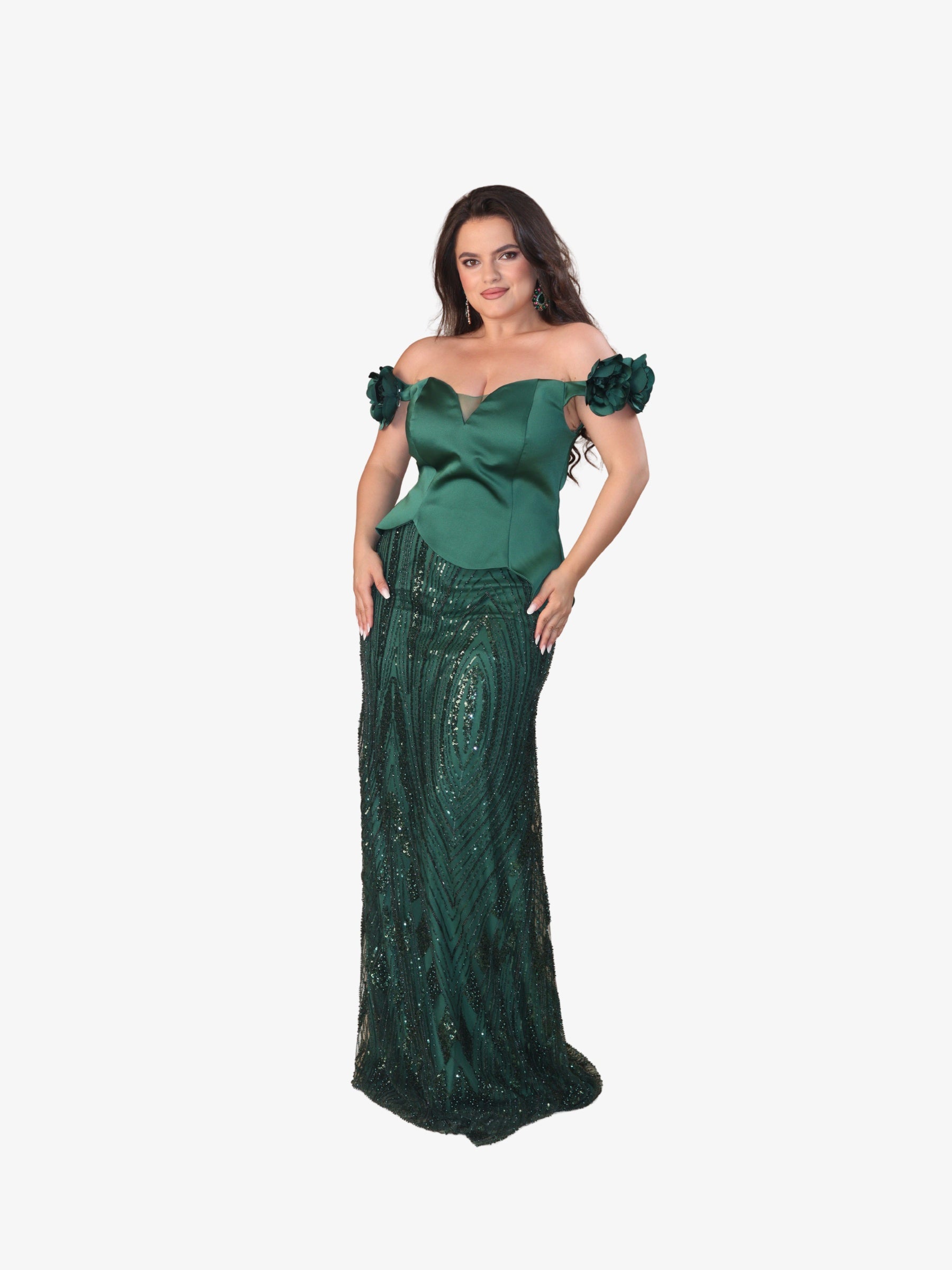 Rochie tip Compleu Elegant “Margot”, Verde