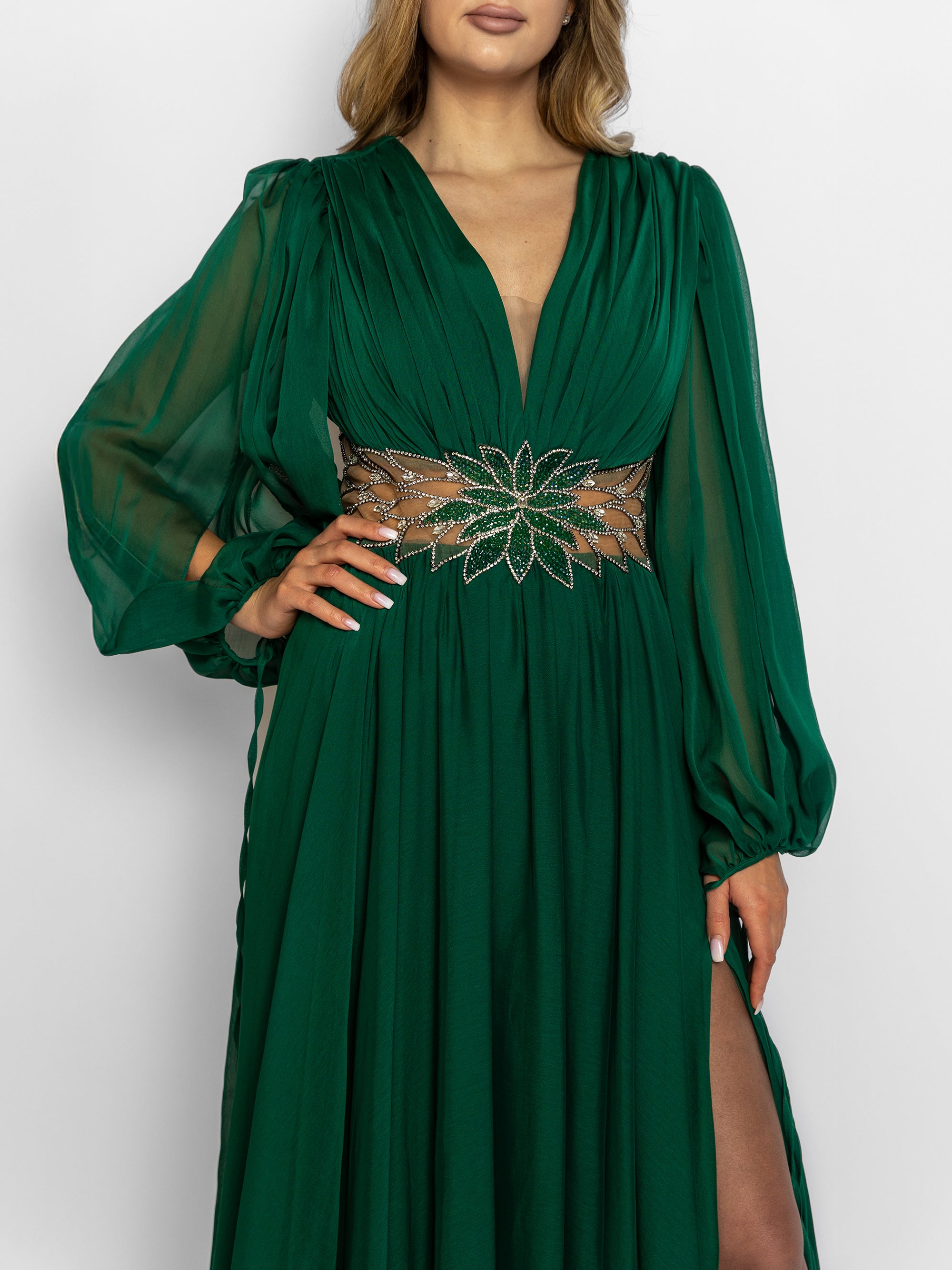 Rochie Lunga " Cassandra" Verde