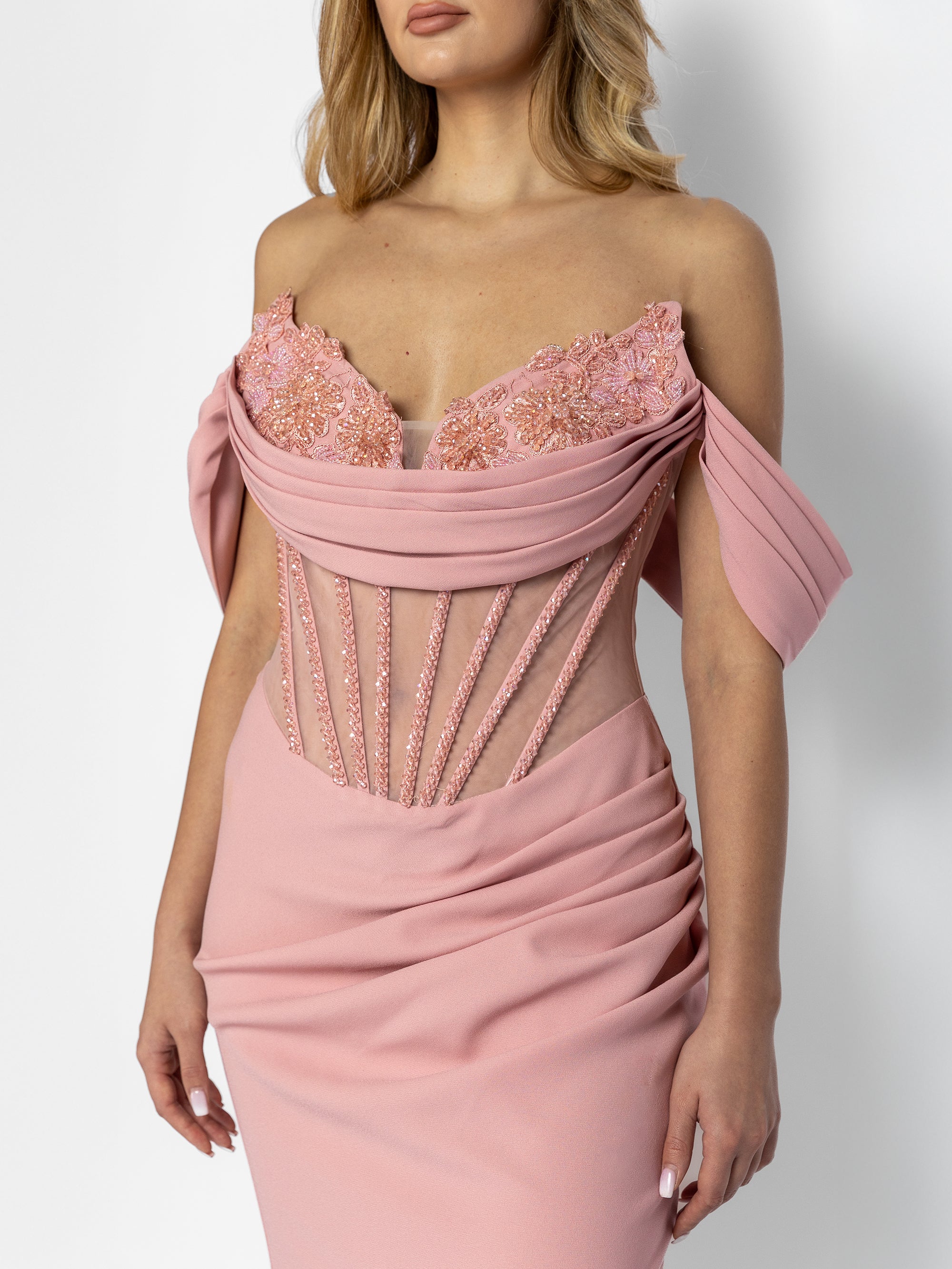 Rochie Lunga "Charlote Luxury", Roz