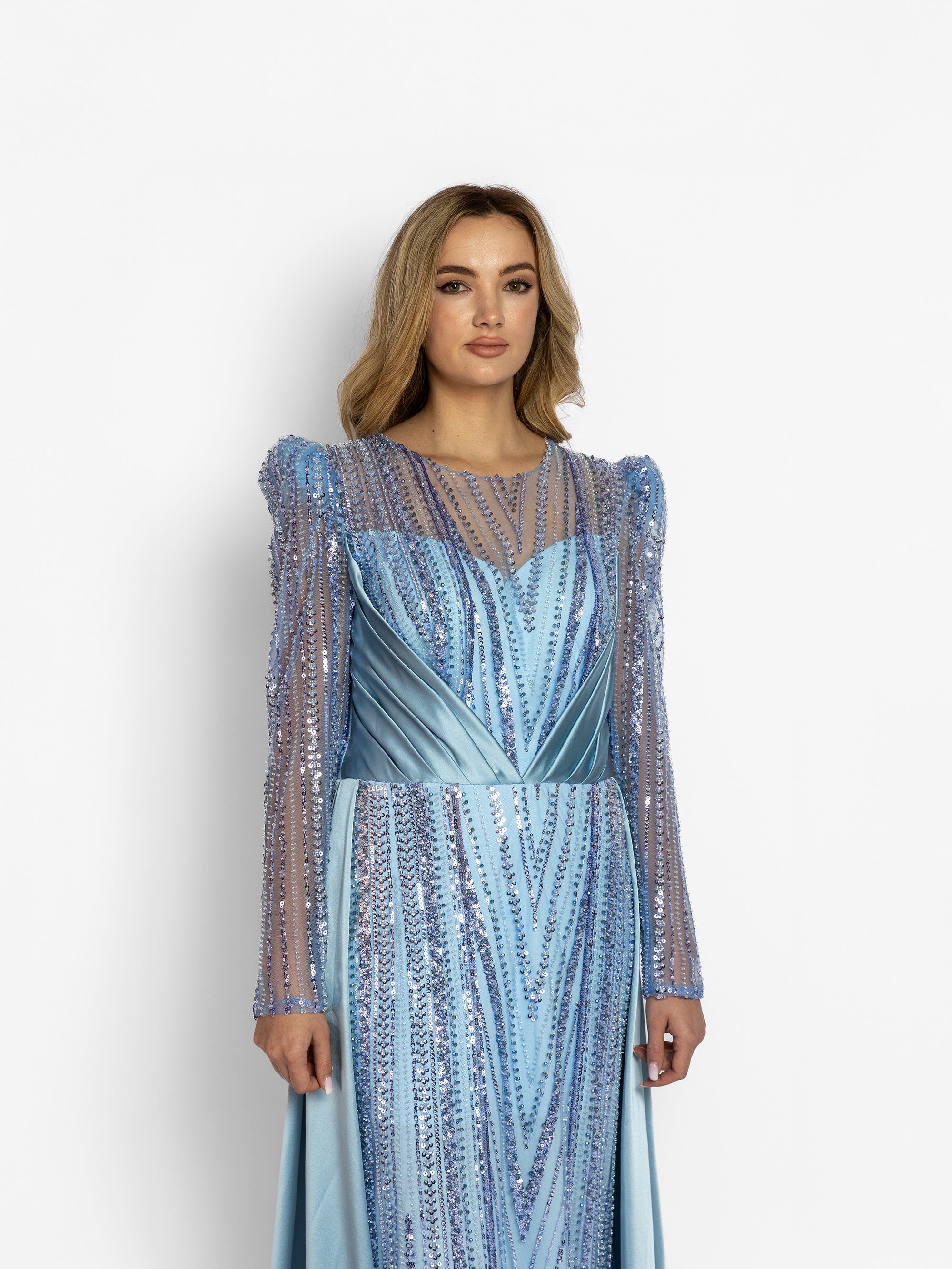 Rochie cu Trena "Andalucia", Albastra