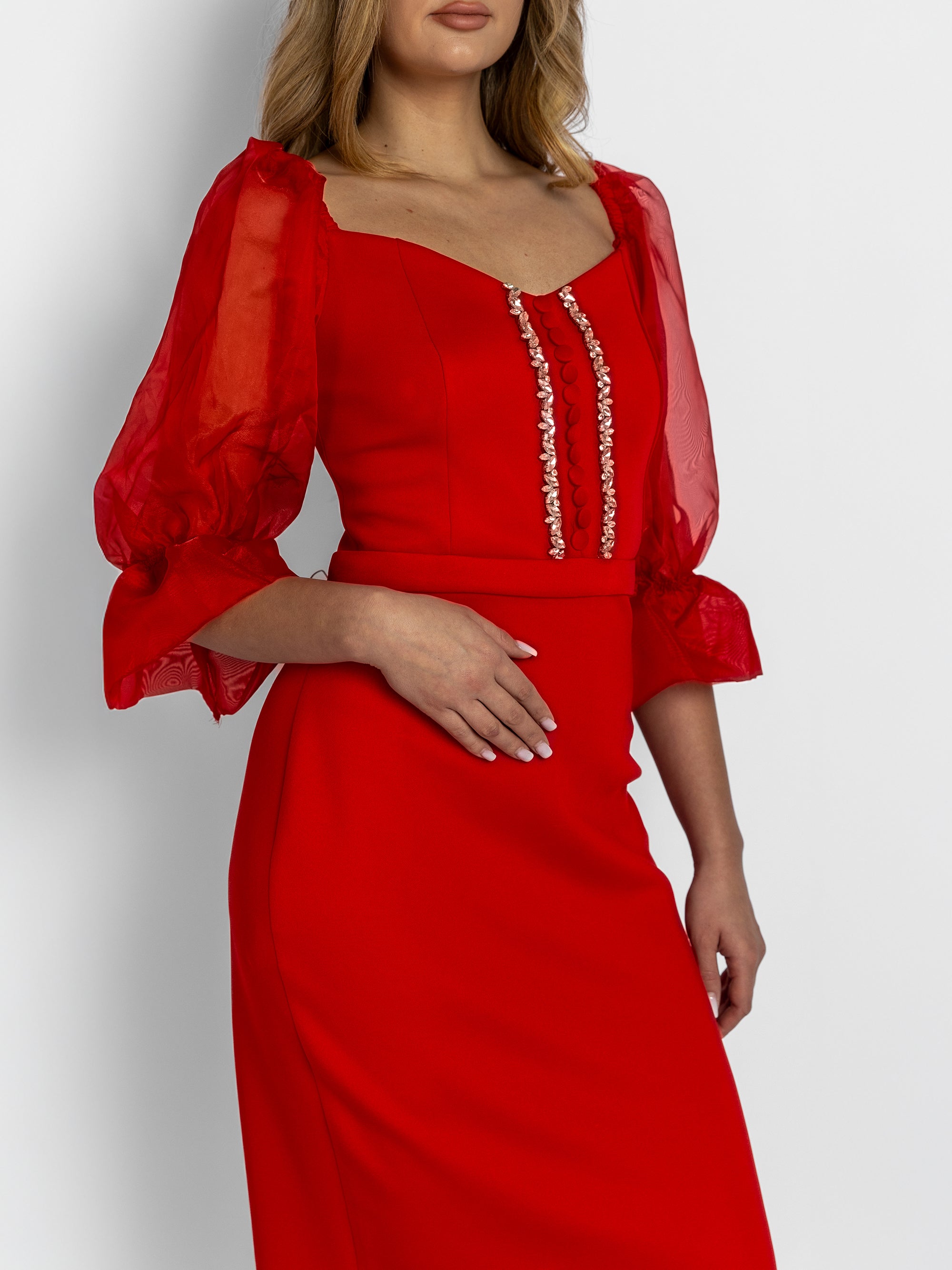 Rochie Lunga din Tafta "Betty", Rosie