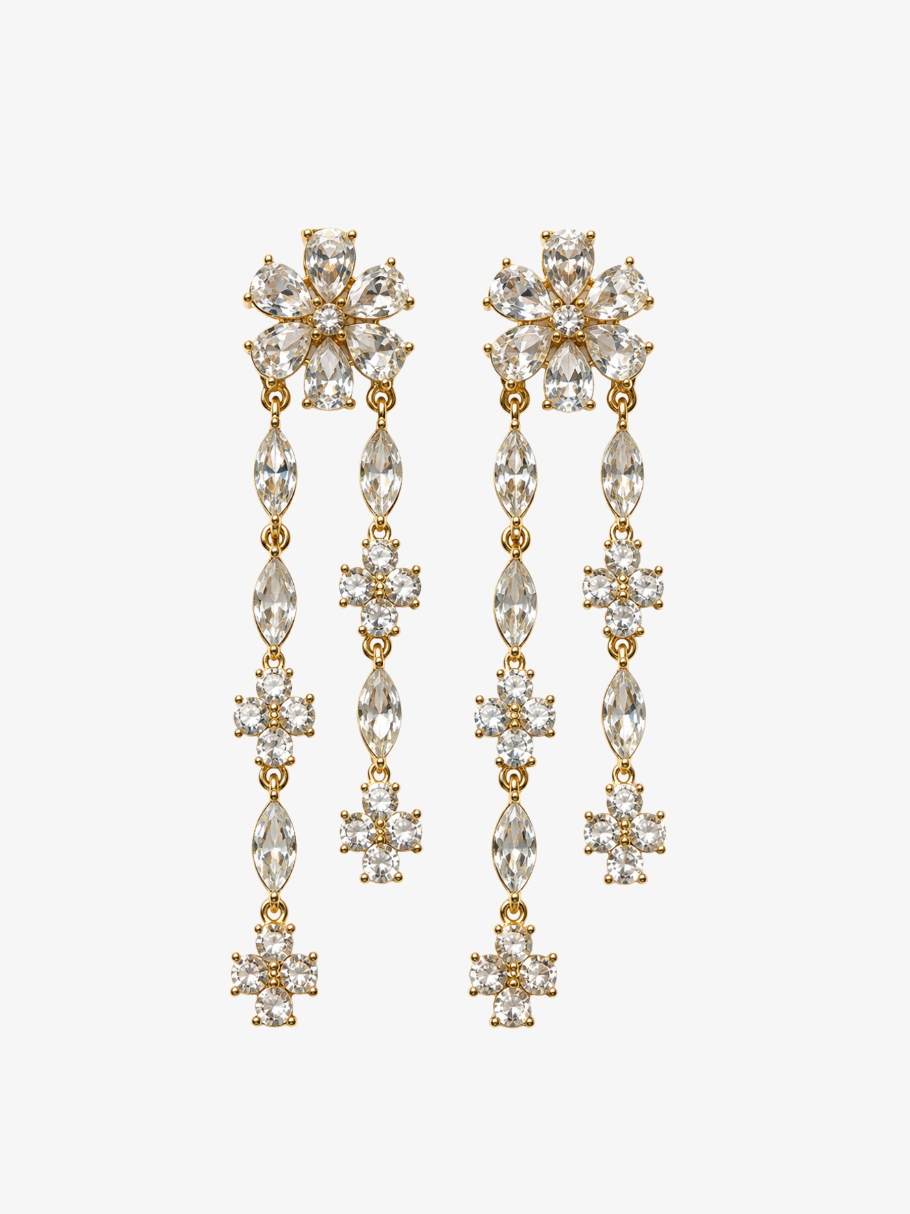 Cercei Luxury “Fleurs de Majeste”, Argintii