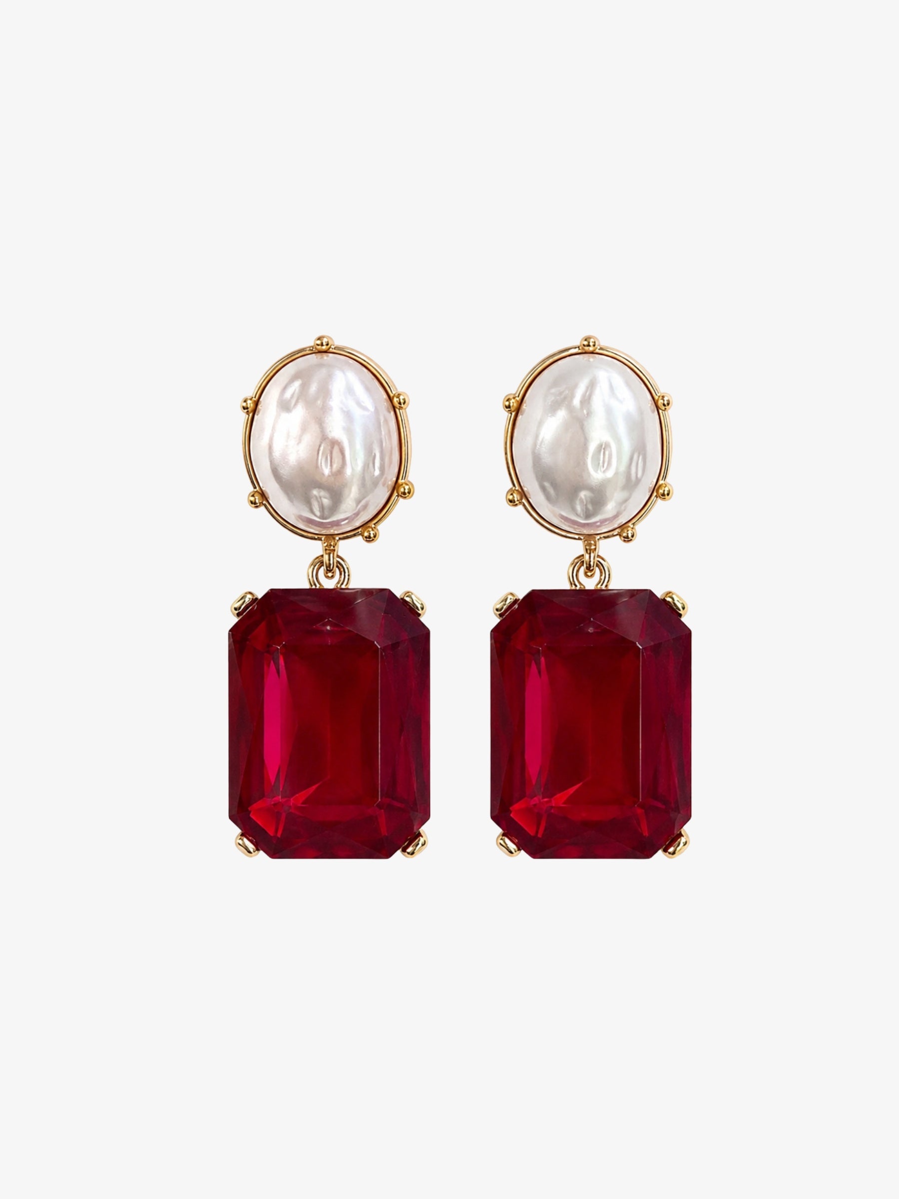 Cercei Luxury “Rubis de Monaco”, cu Cristale