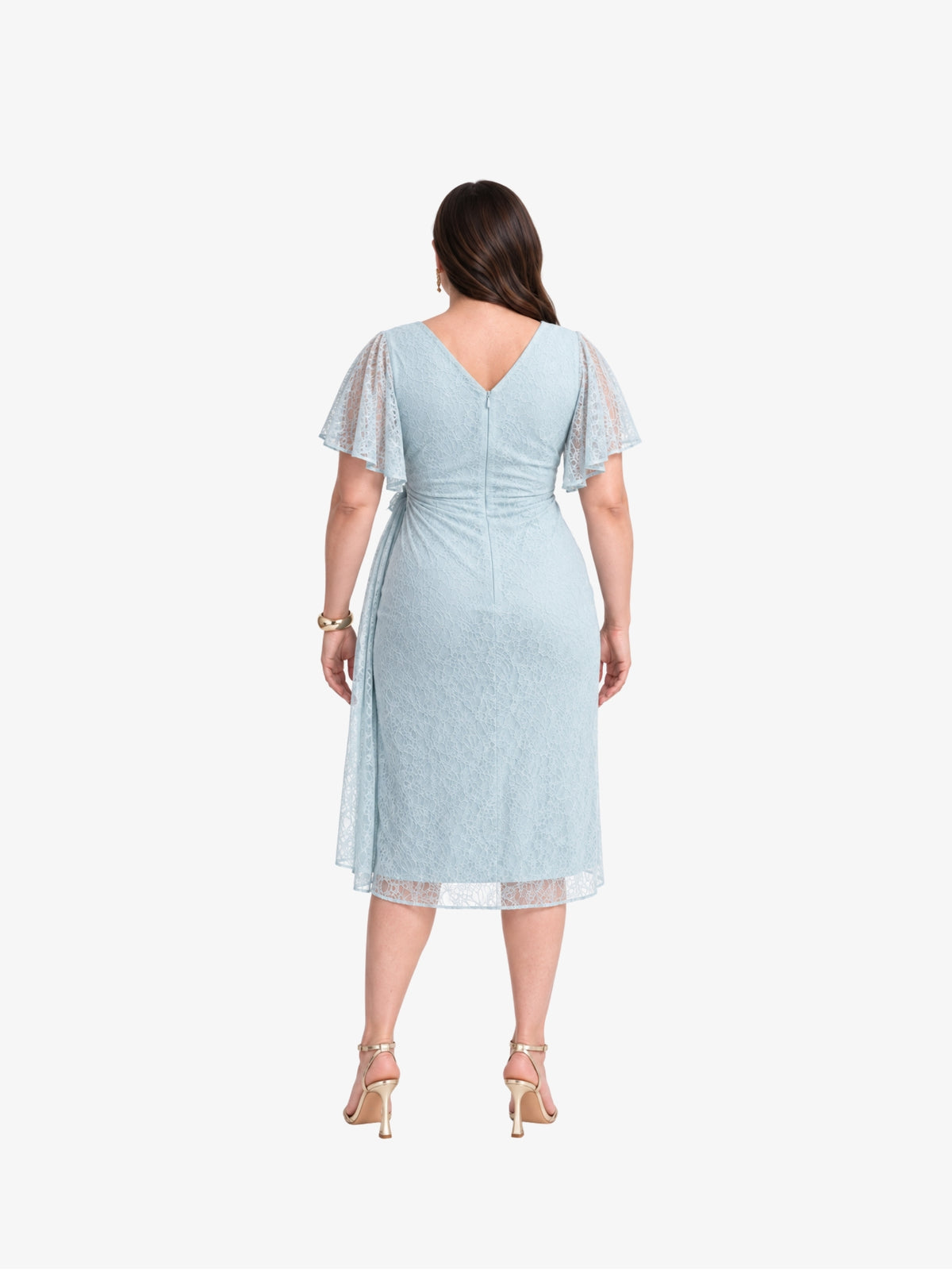 Rochie Midi Plus Size “Celestia”, Albastru Pastel
