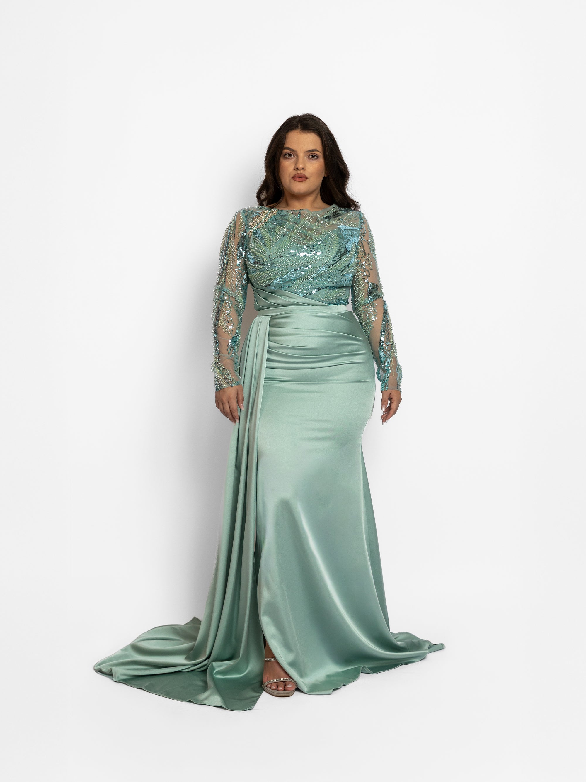 Rochie Lunga "Karla", Turcoaz