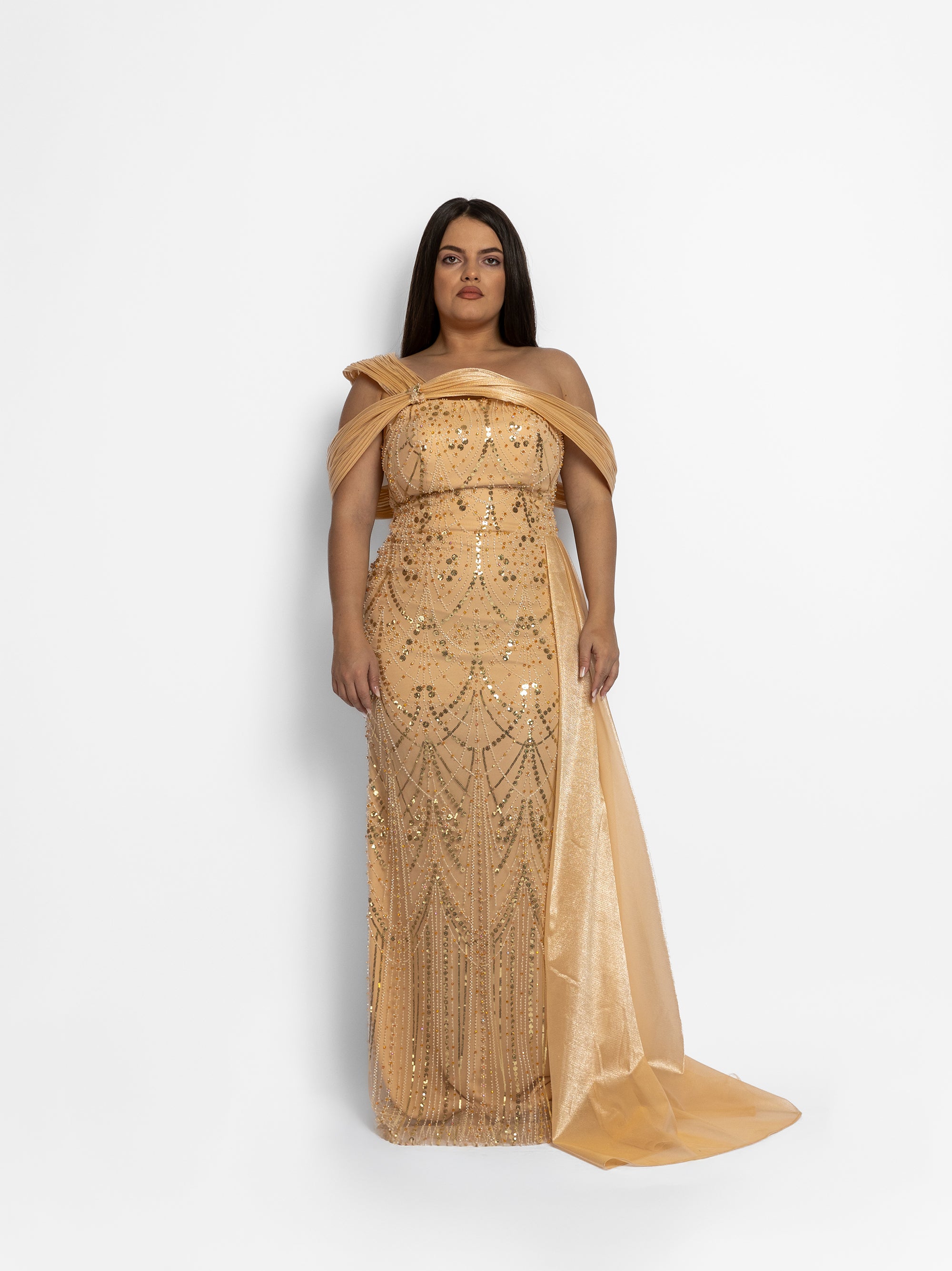 Rochie Lunga "Leyla Royale", Bej