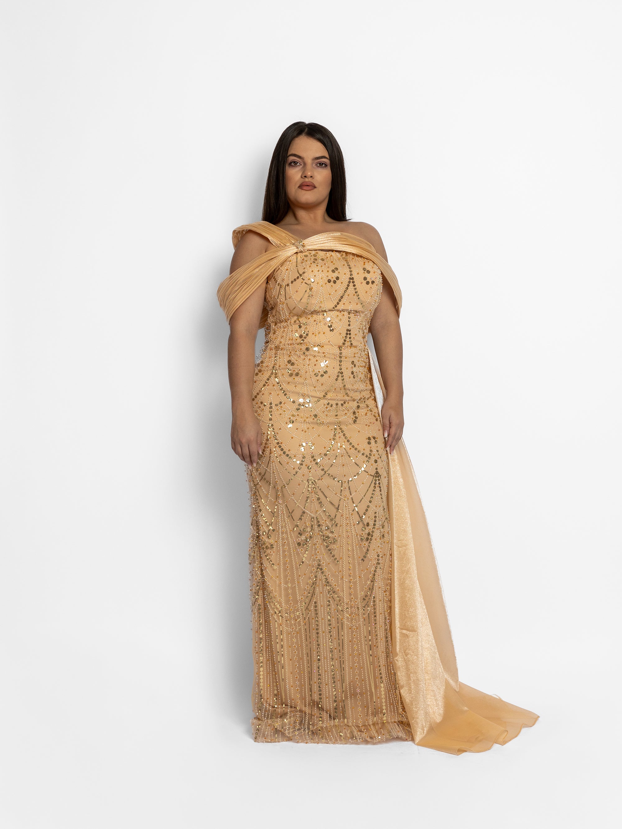 Rochie Lunga "Leyla Royale", Bej