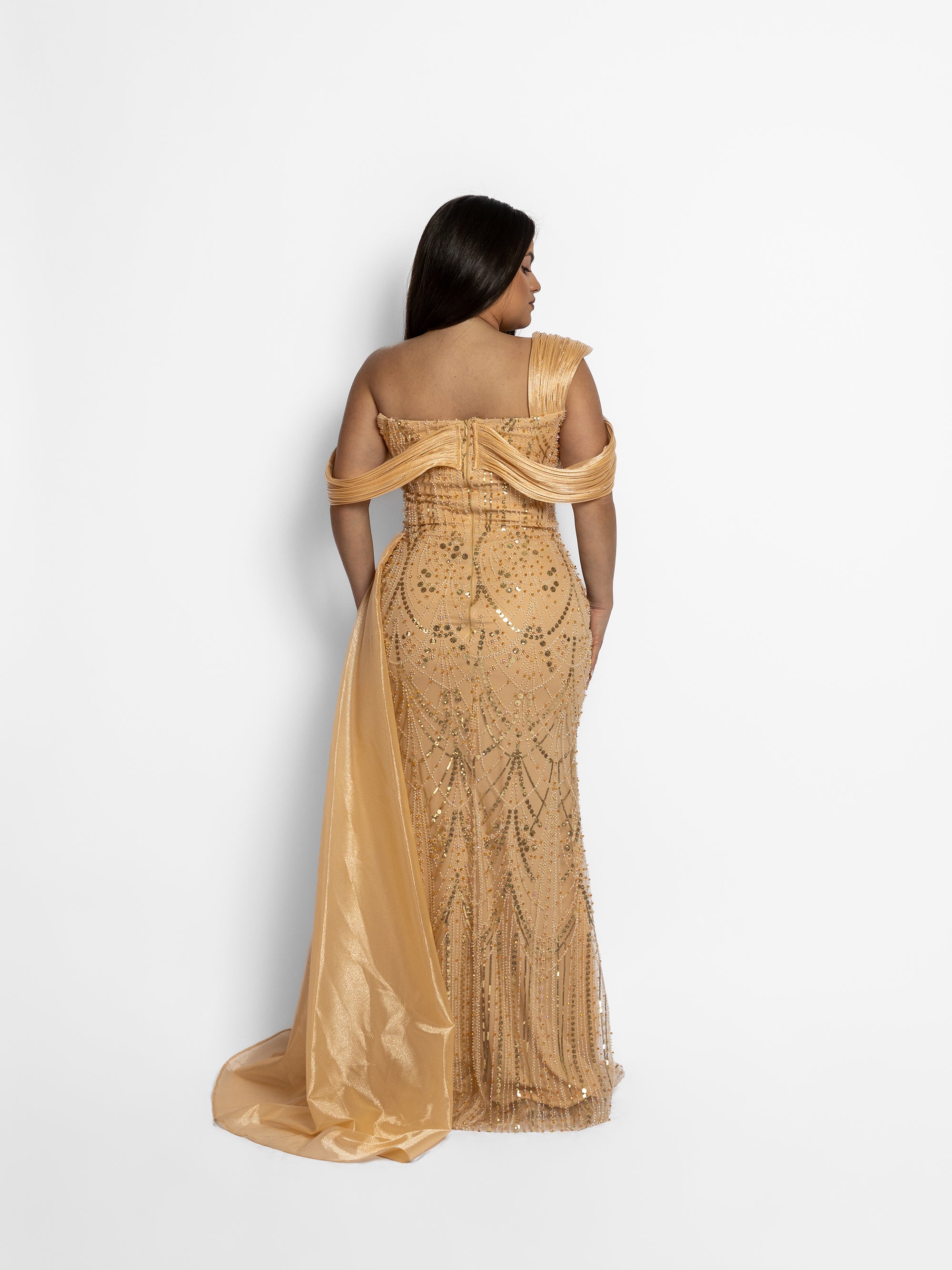 Rochie Lunga "Leyla Royale", Bej