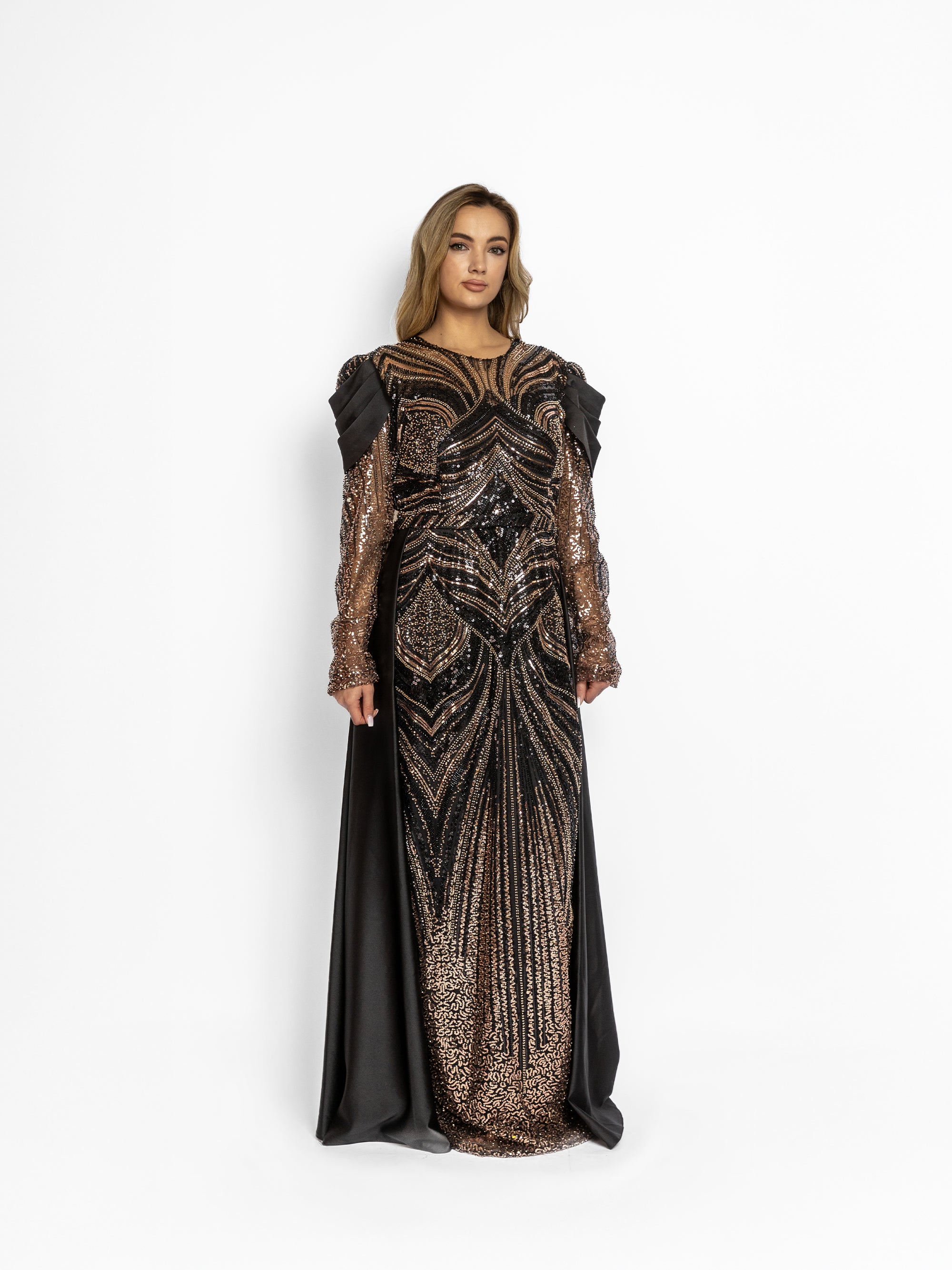Rochie Lunga "Hecuba" Negru