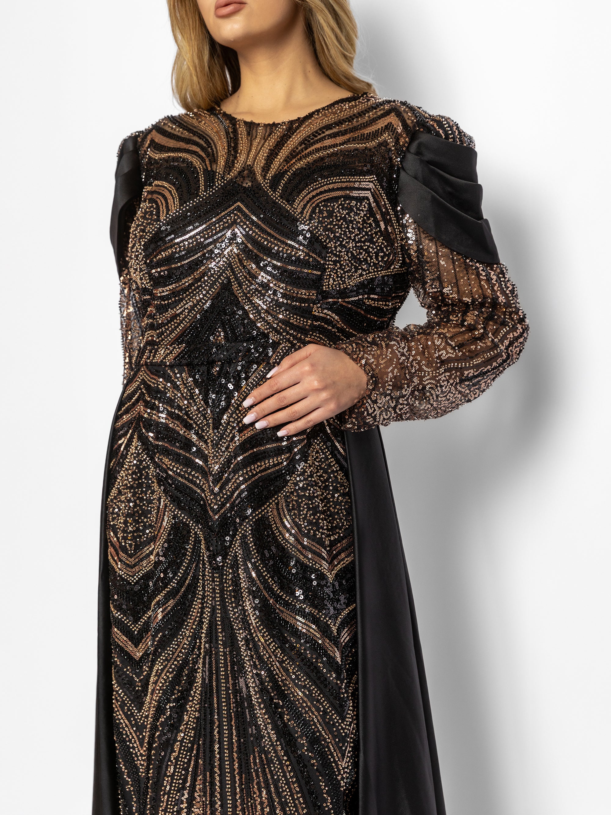 Rochie Lunga "Hecuba" Negru