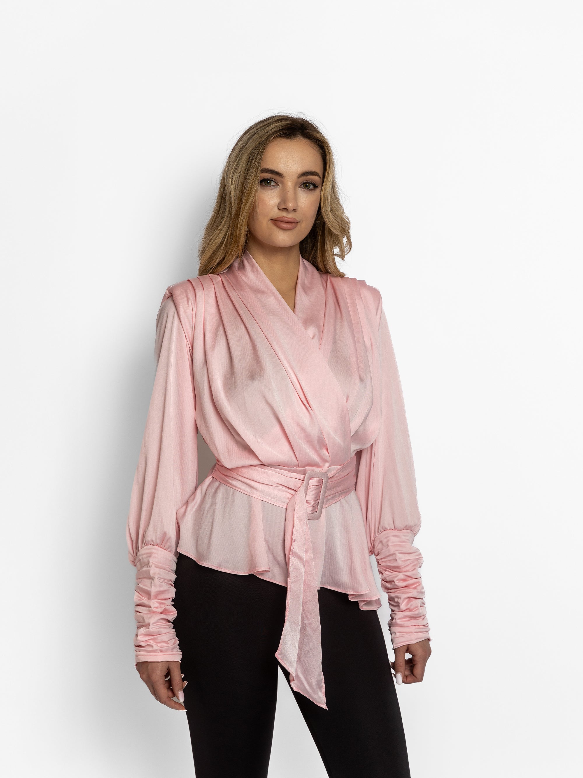 Bluza din Satin si Bumbac "Eveline", Roz