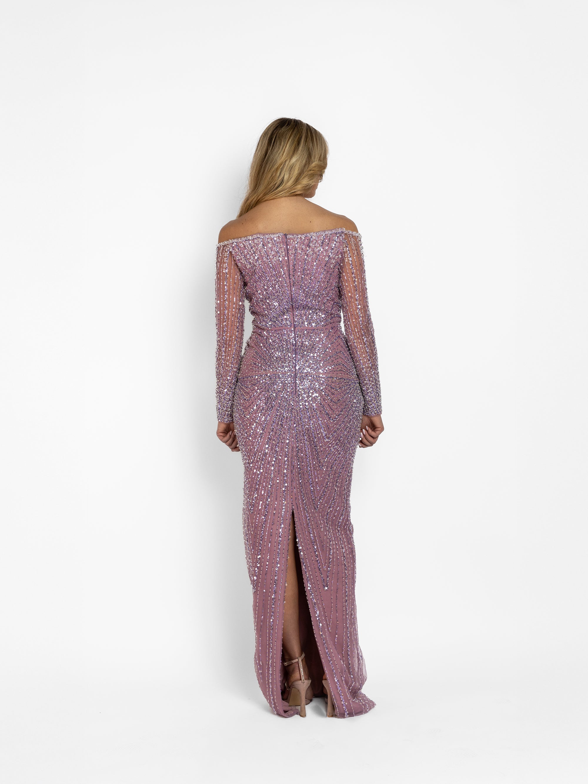 Rochie Lunga "Christal" Lila Trena Detasabila