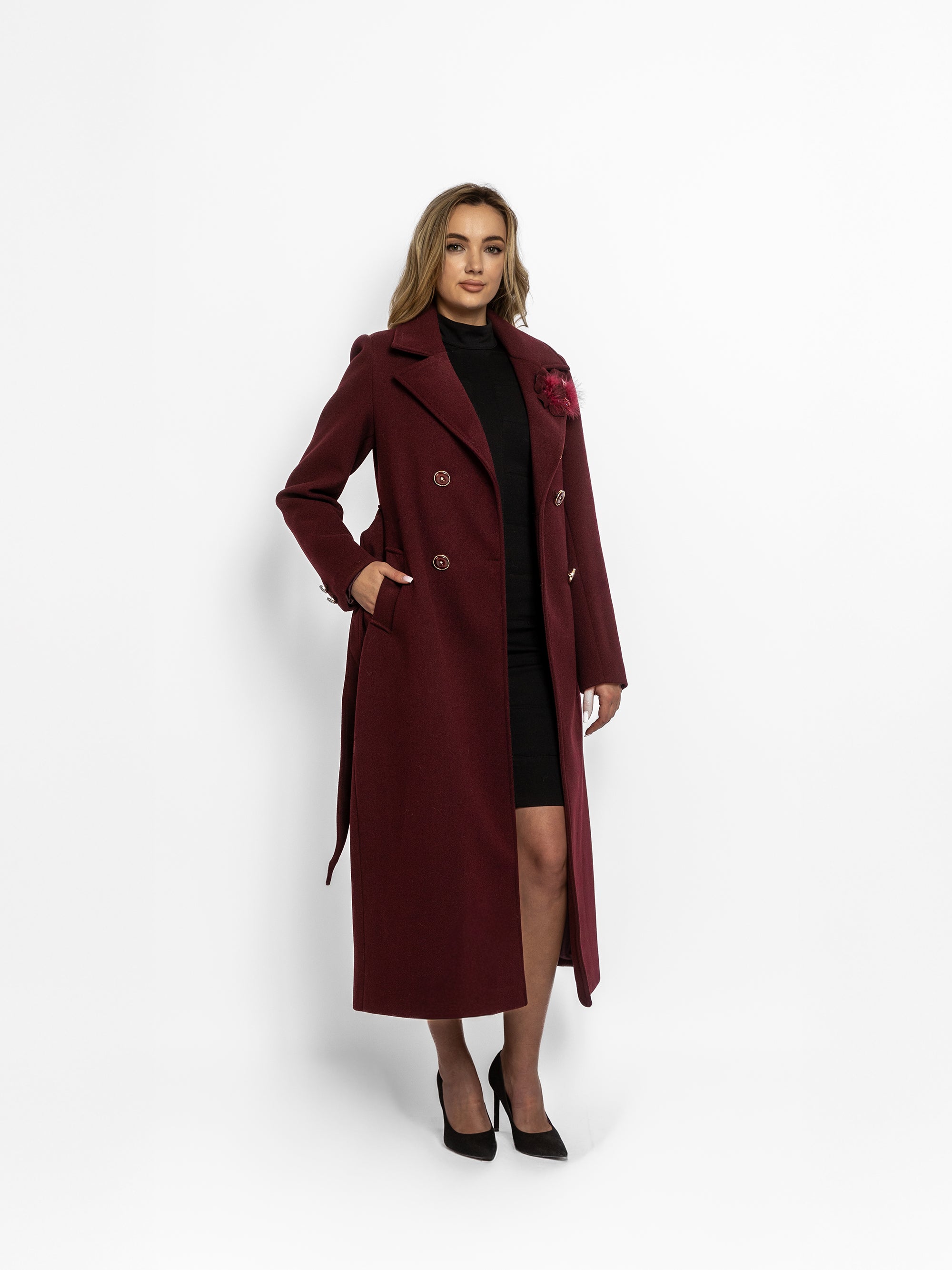 Palton "Royal Betty", Burgundy