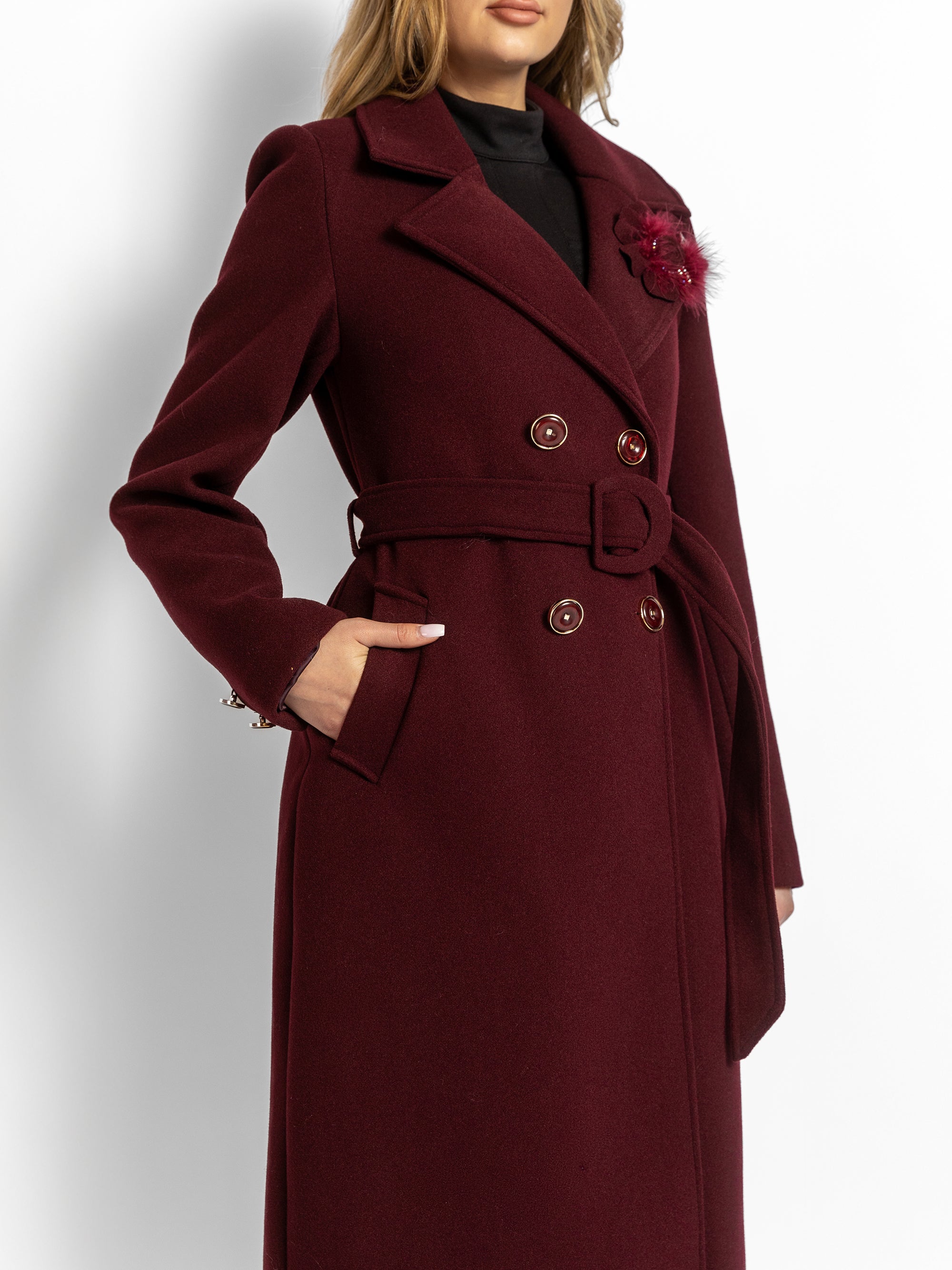 Palton "Royal Betty", Burgundy