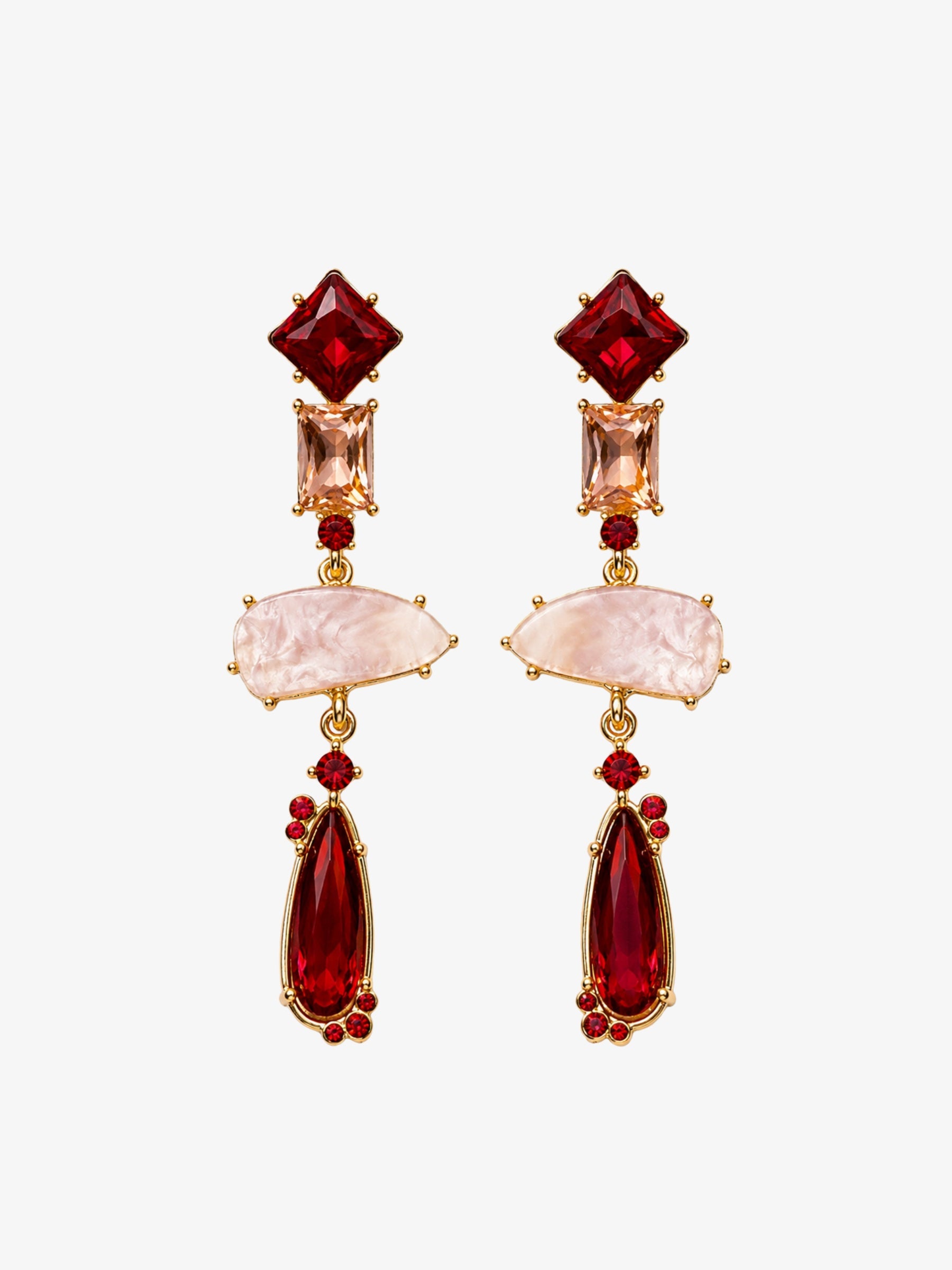 Cercei Luxury “Rouge Imperial”, cu Cristale