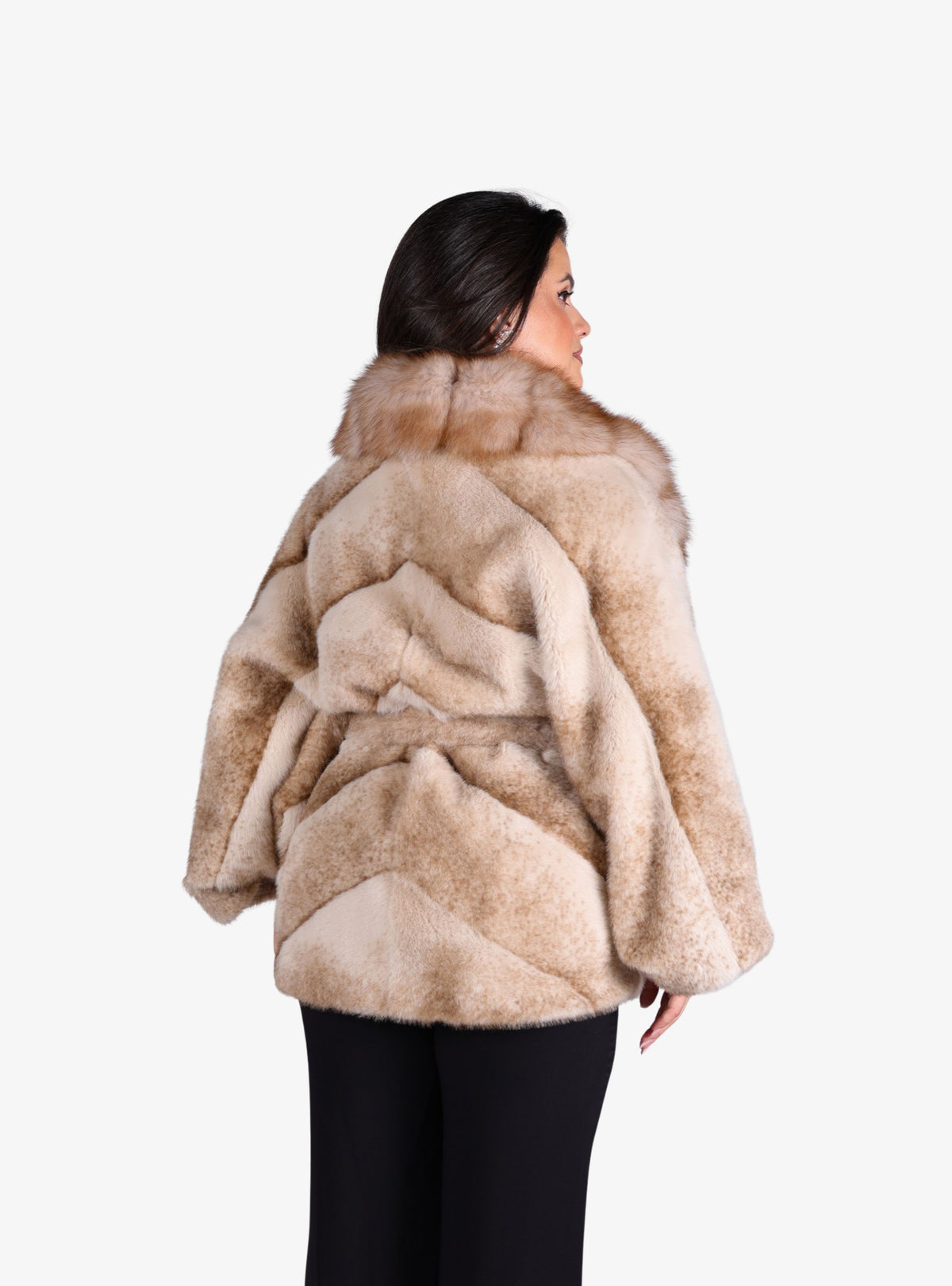 Haina De Blana Naturala de Vulpe Polara, Sand Beige