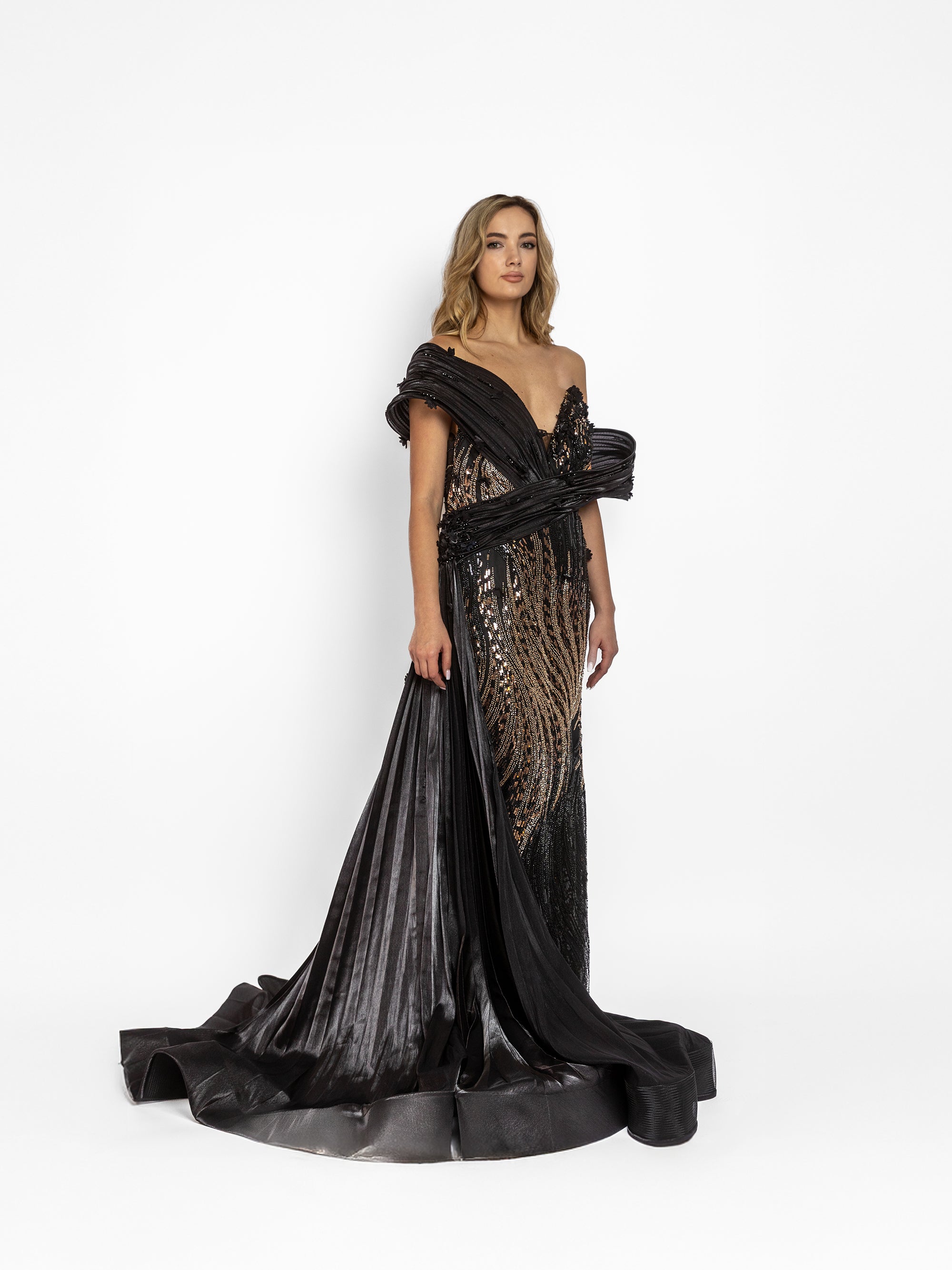 Rochie Lunga "Anemona Luxury", Neagra