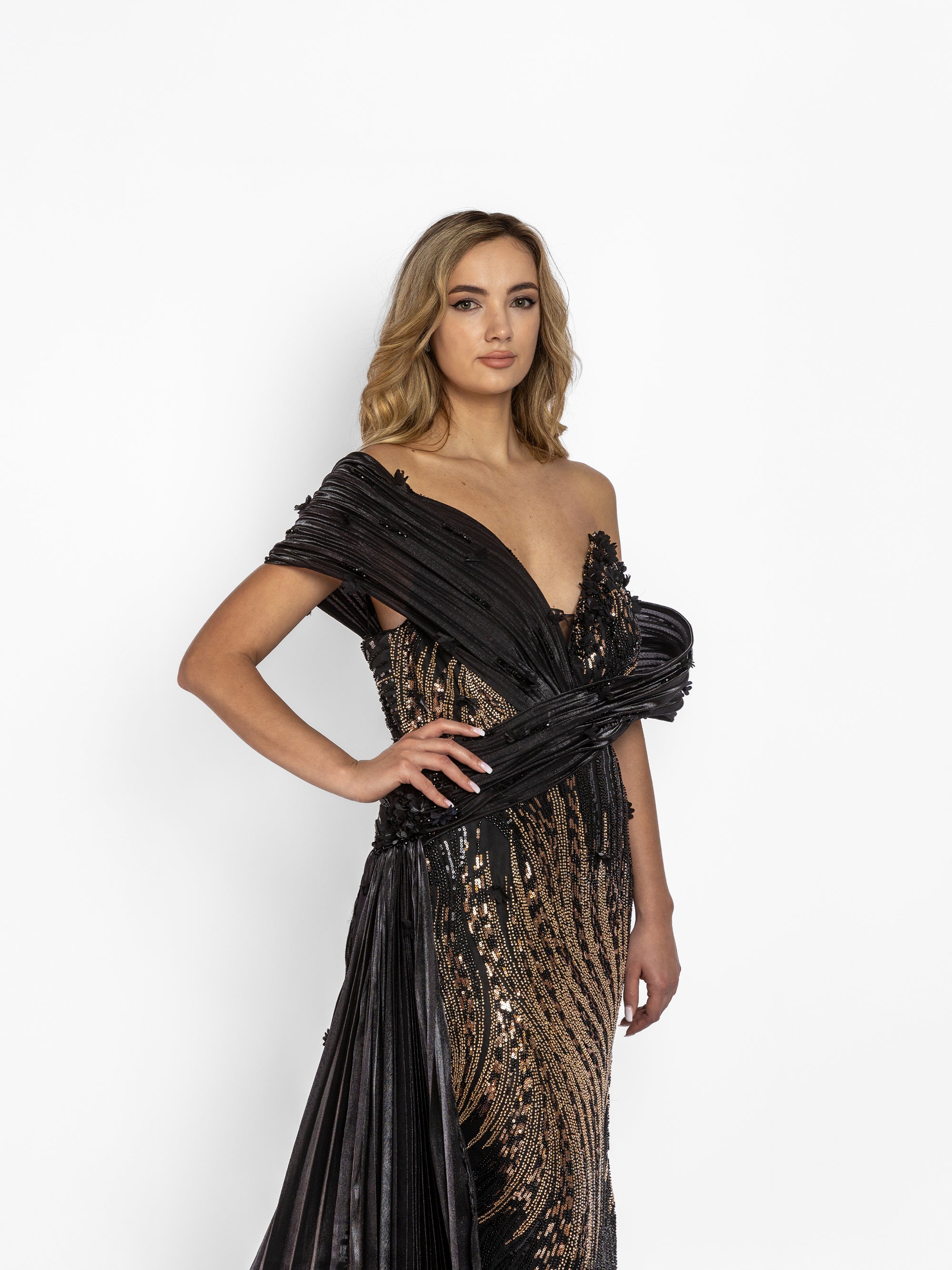 Rochie Lunga "Anemona Luxury", Neagra