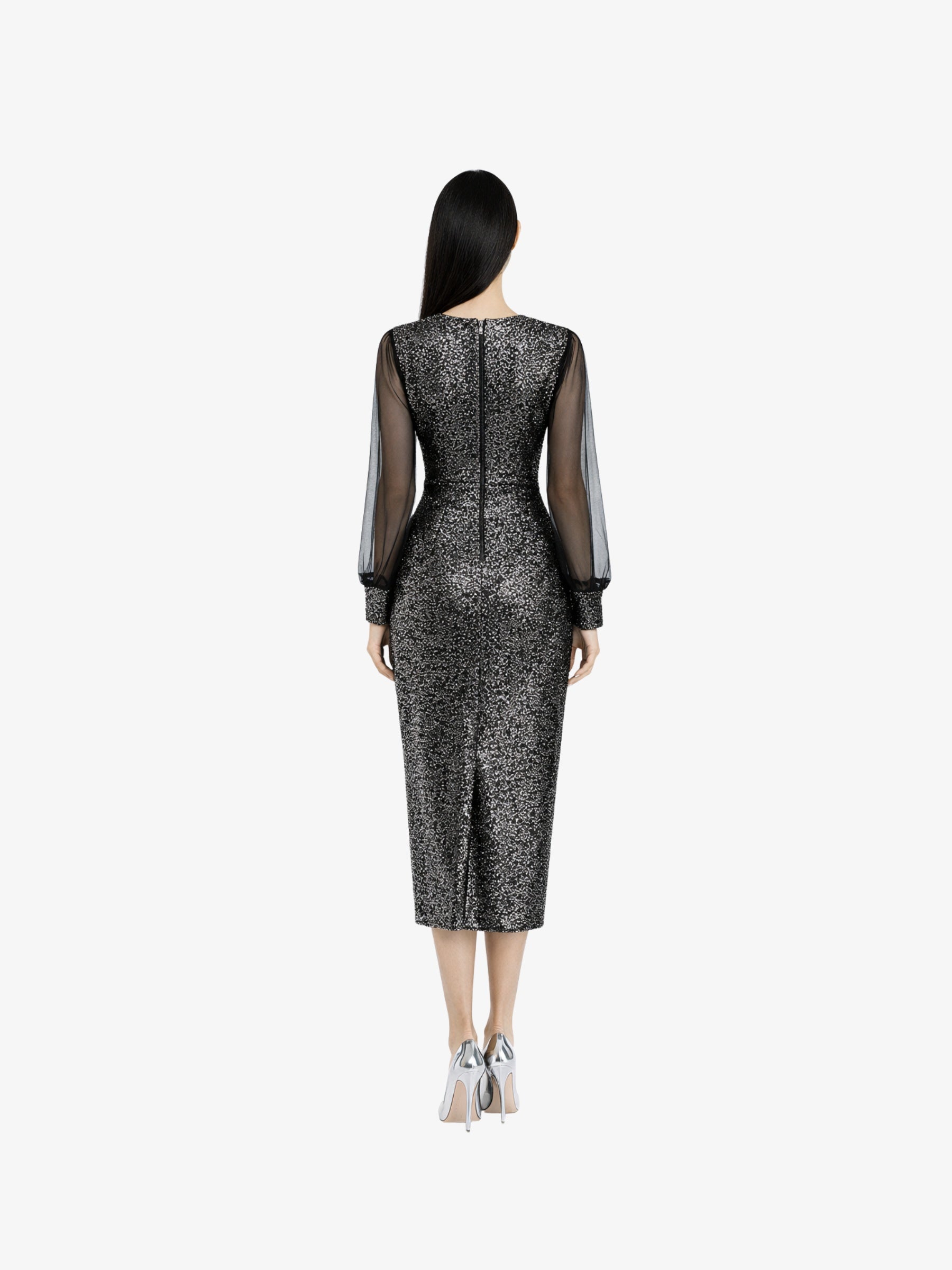 Rochie Midi “Fedora”, Argintiu