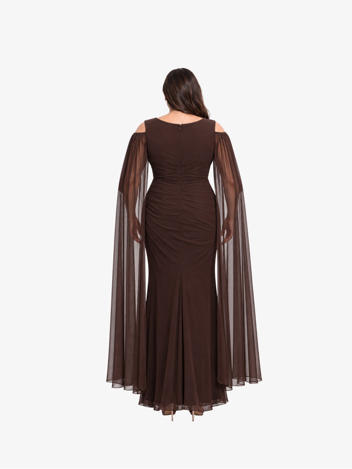 Rochie Eleganta Plus Size “Evora”, Maro Ciocolatiu