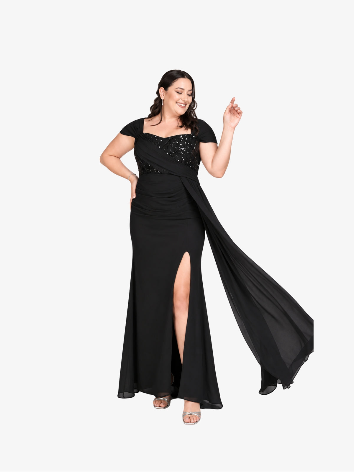 Rochie Eleganta Plus Size “Ravenna”, Negru