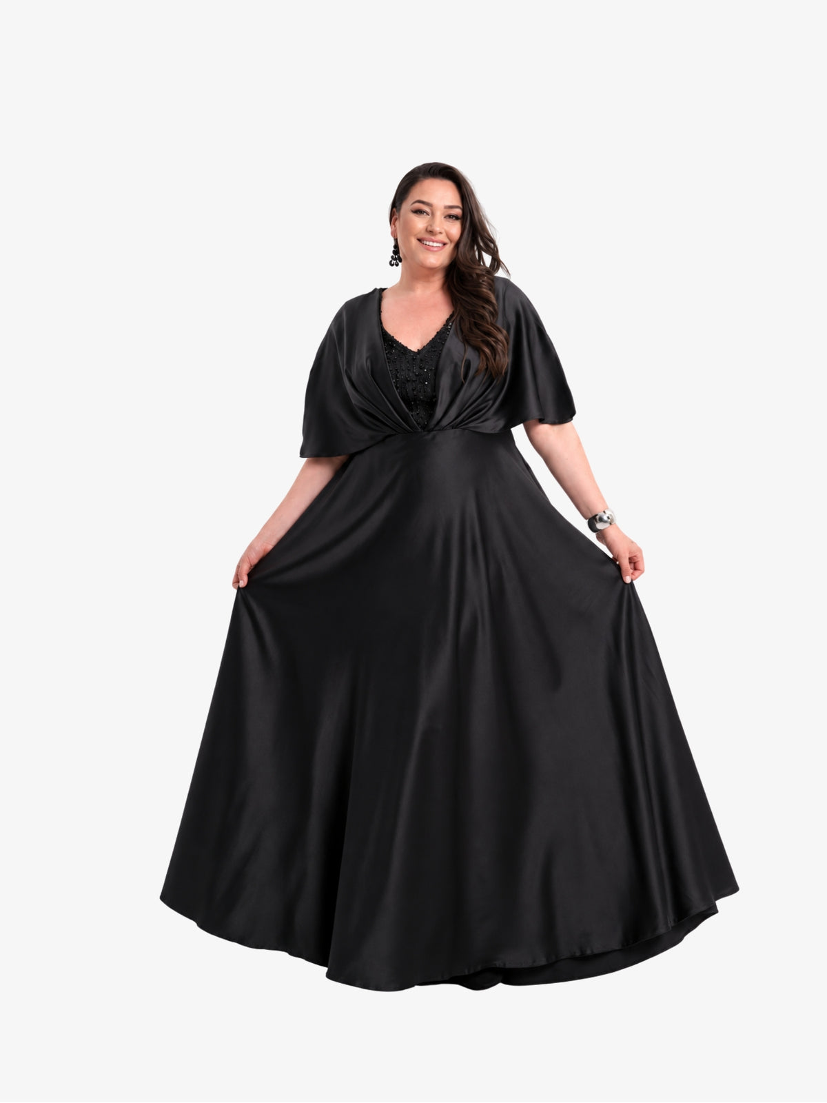Rochie Eleganta Plus Size “Nerissa”, Negru